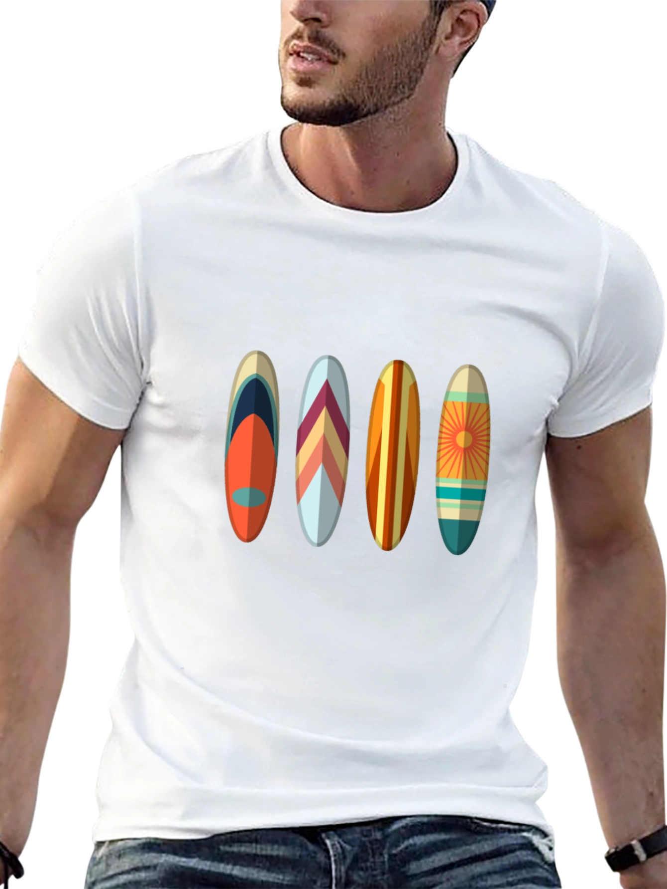 Black Retro Surfboard Tee - Vintage Beach Vibes view 13