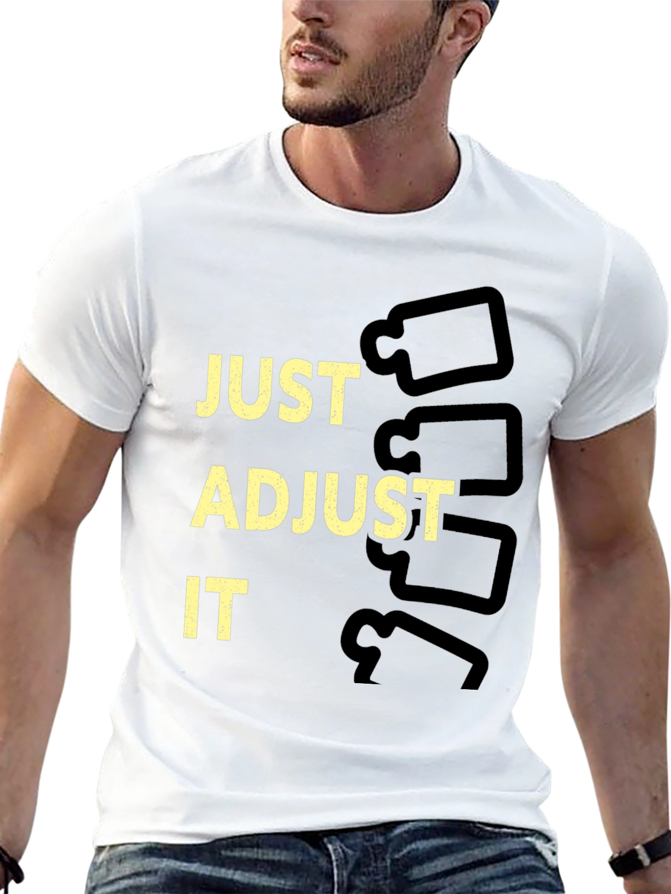 Black Just Adjust It Chiropractic T-Shirt view 13