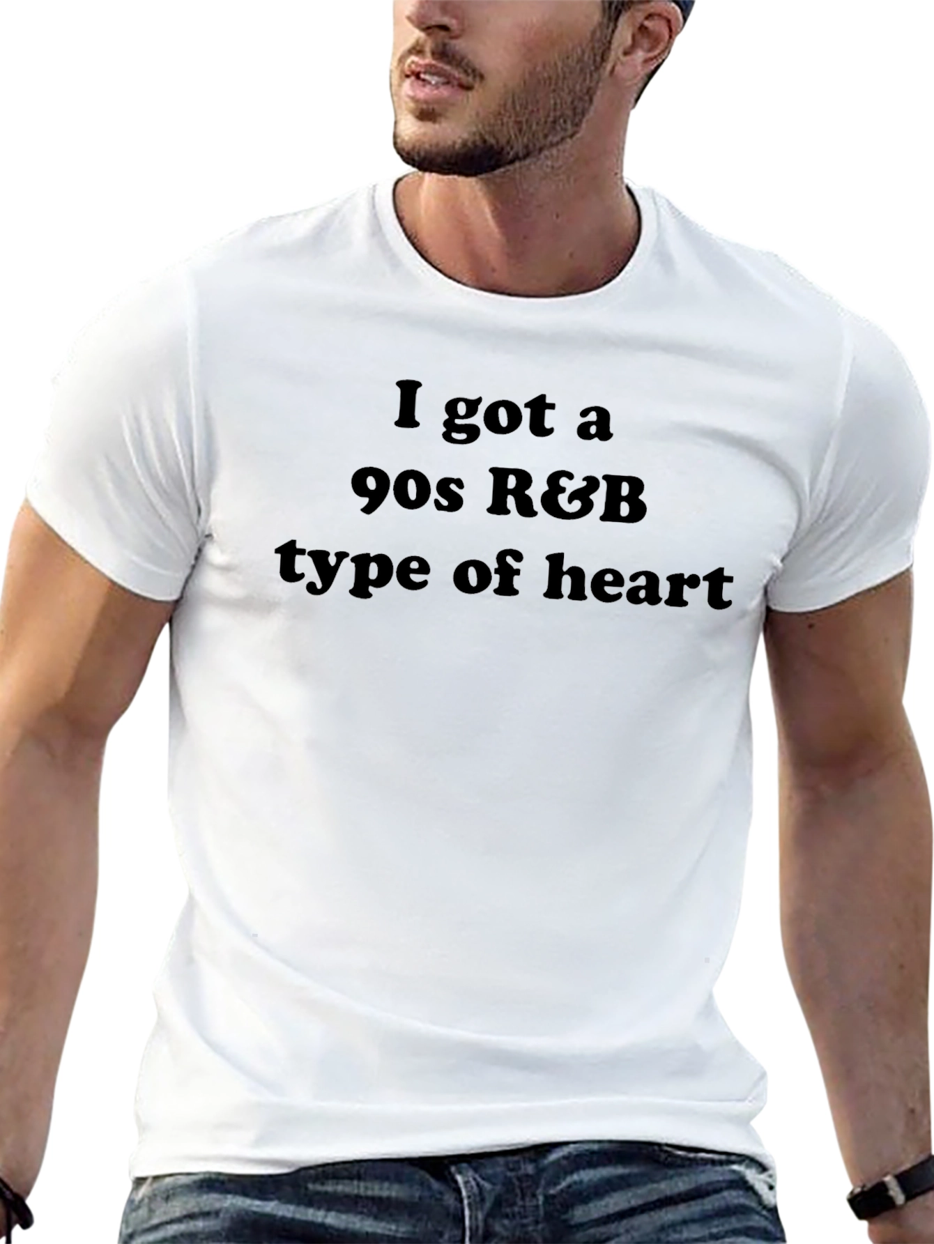 Black 90s R&B Heart T-Shirt - Classic Style view 13