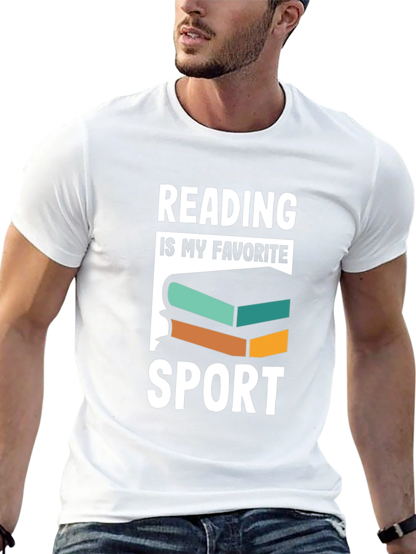 Reading is My Favorite Sport Graphic T-Shirt - 13