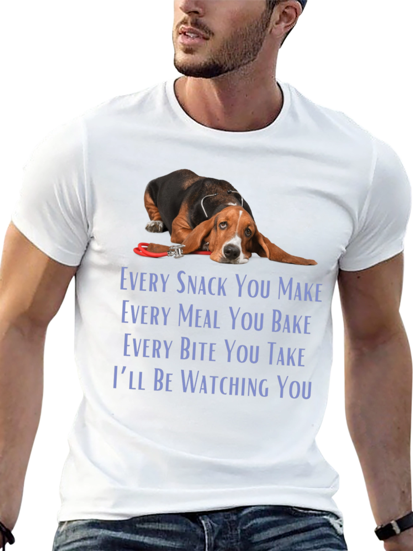 Black Bassett Hound Dog T-Shirt - Every Snack You Make view 13