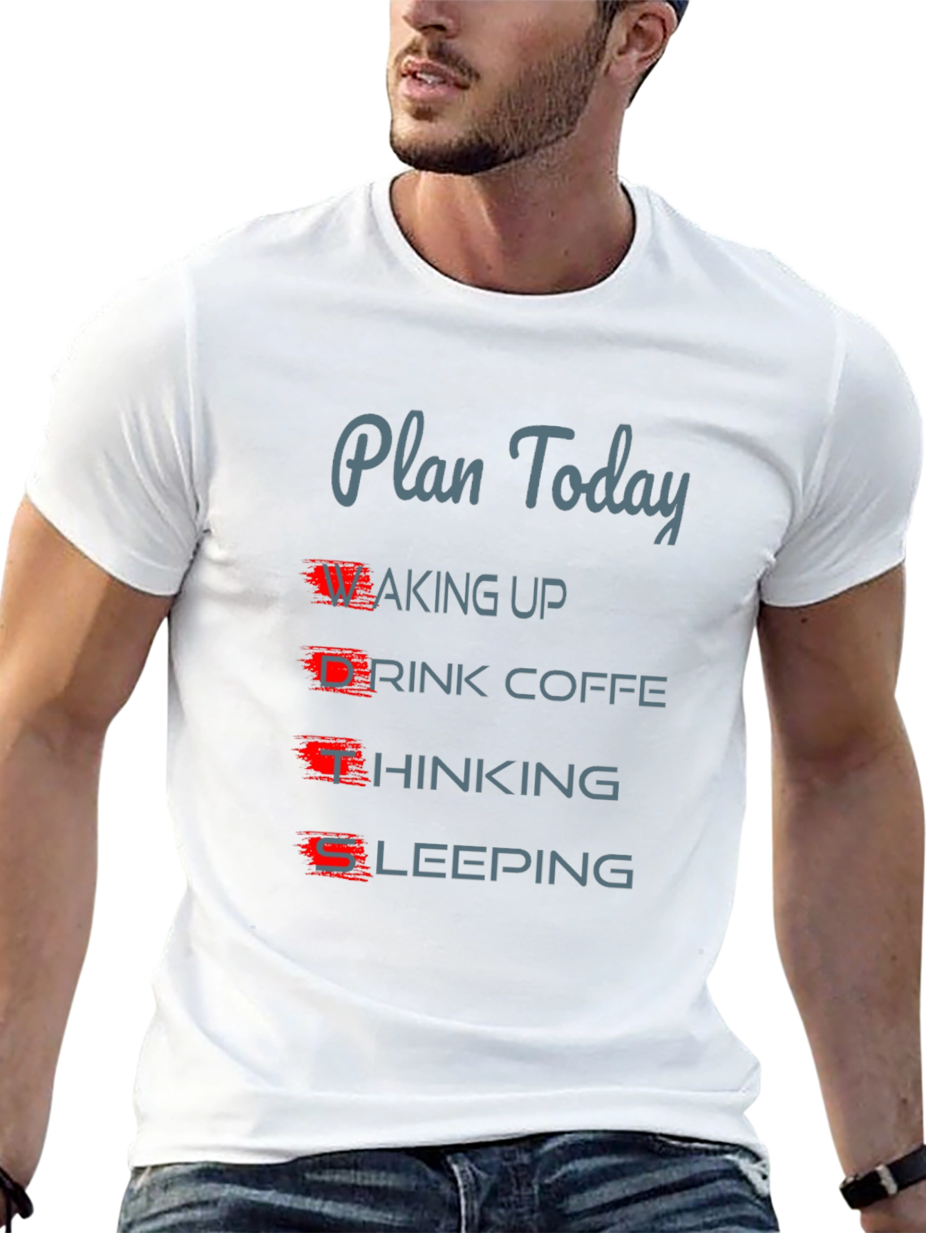 Black Plan Today Funny Graphic T-Shirt view 13