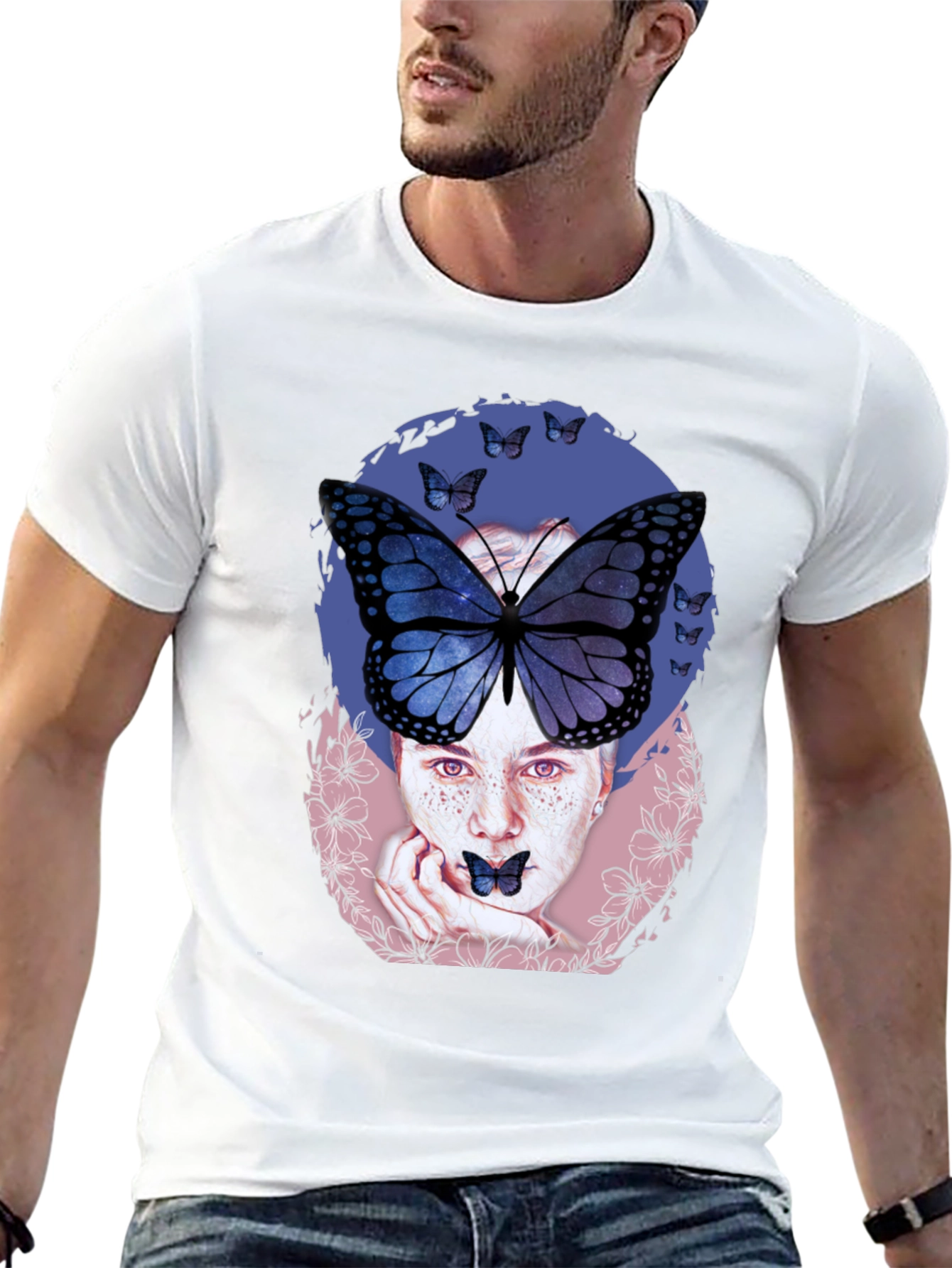 Black Butterfly Woman Graphic Tee view 13