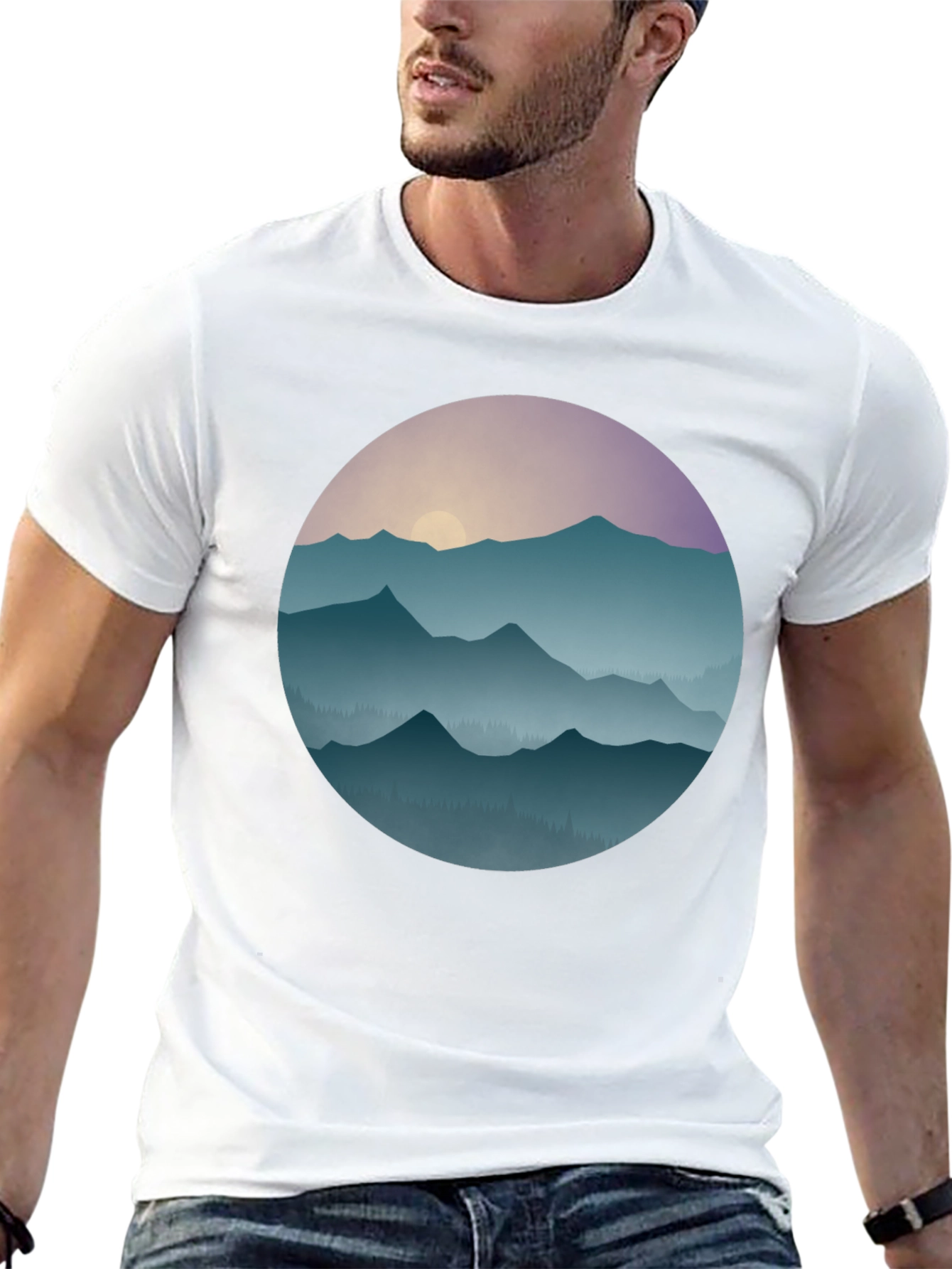 Black Mountain Sunset Graphic T-Shirt view 13