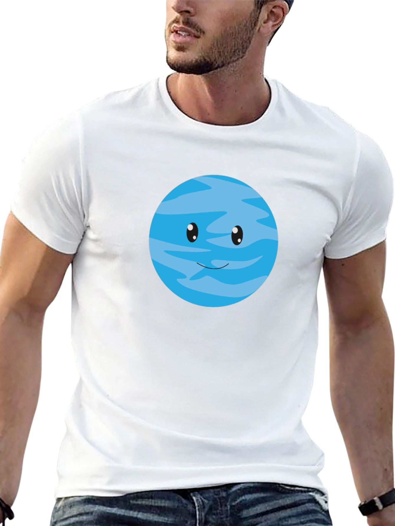 Black Cute Cartoon Planet Graphic T-Shirt view 13