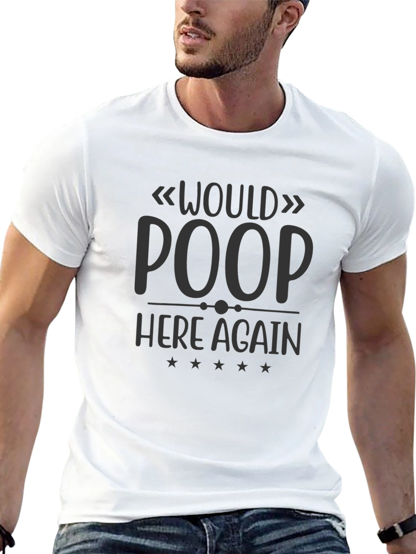 Black Would Poop Here Again Funny T-Shirt view 13