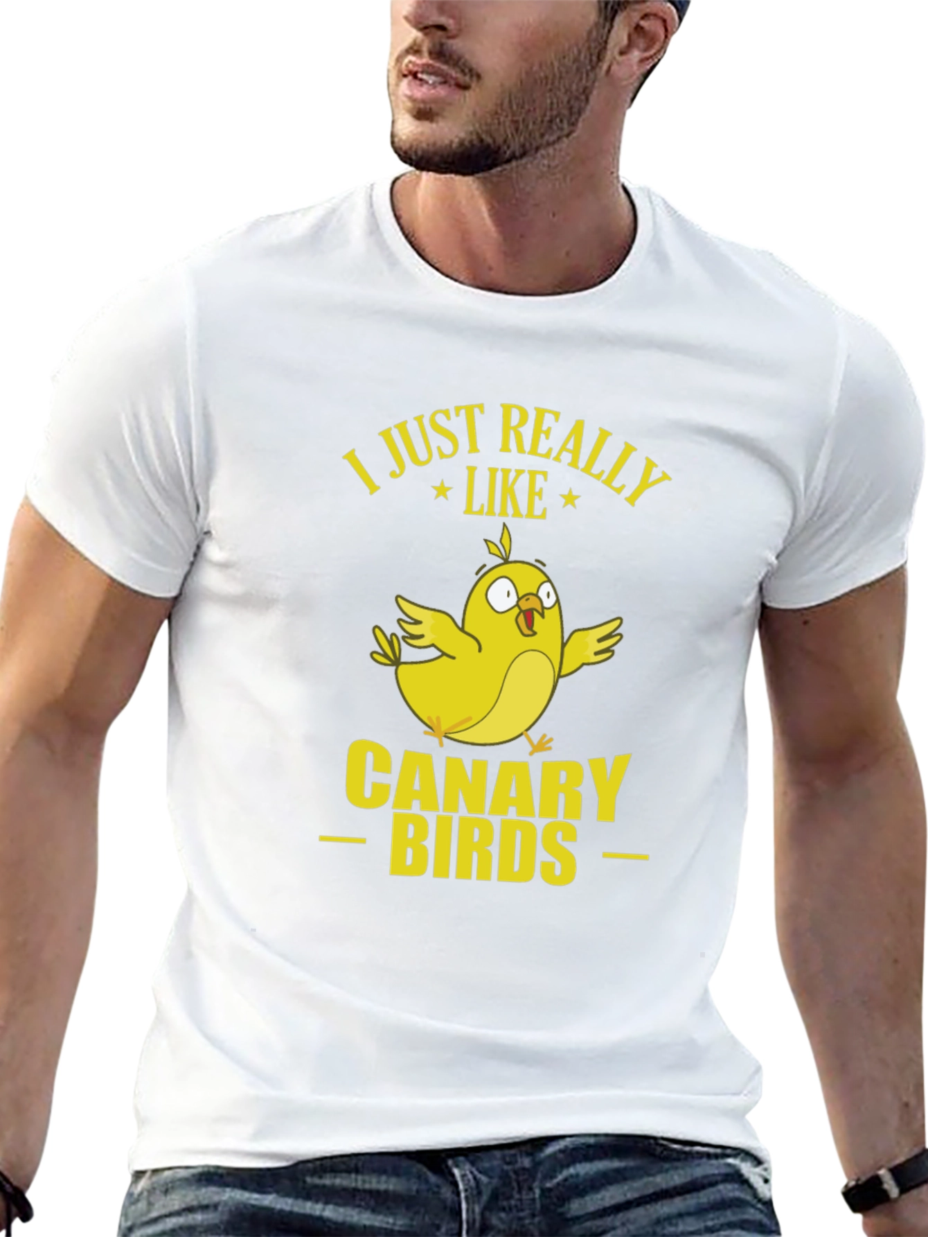 Black I Just Really Like Canary Birds Graphic T-Shirt view 13
