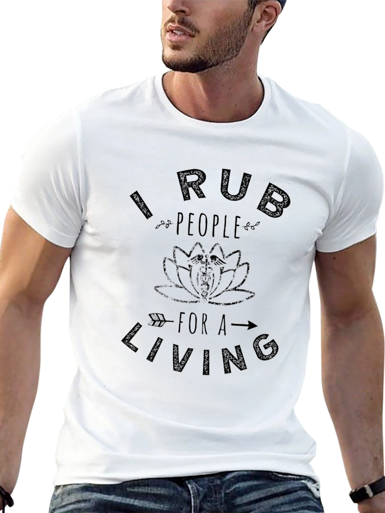 Black I Rub People For A Living Black T-Shirt view 13
