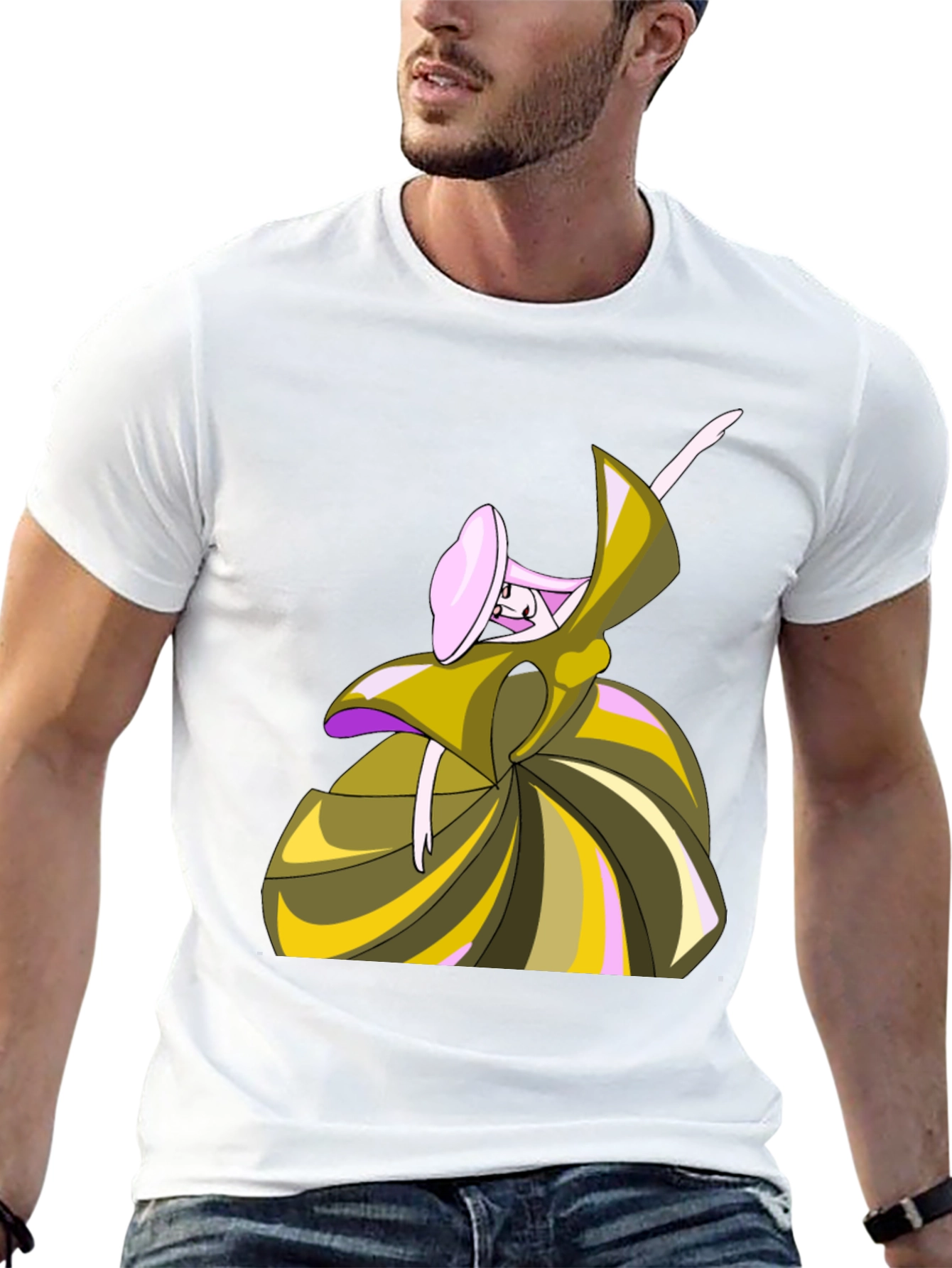 Black Whimsical Cartoon Dancer Graphic Tee - Unisex view 13