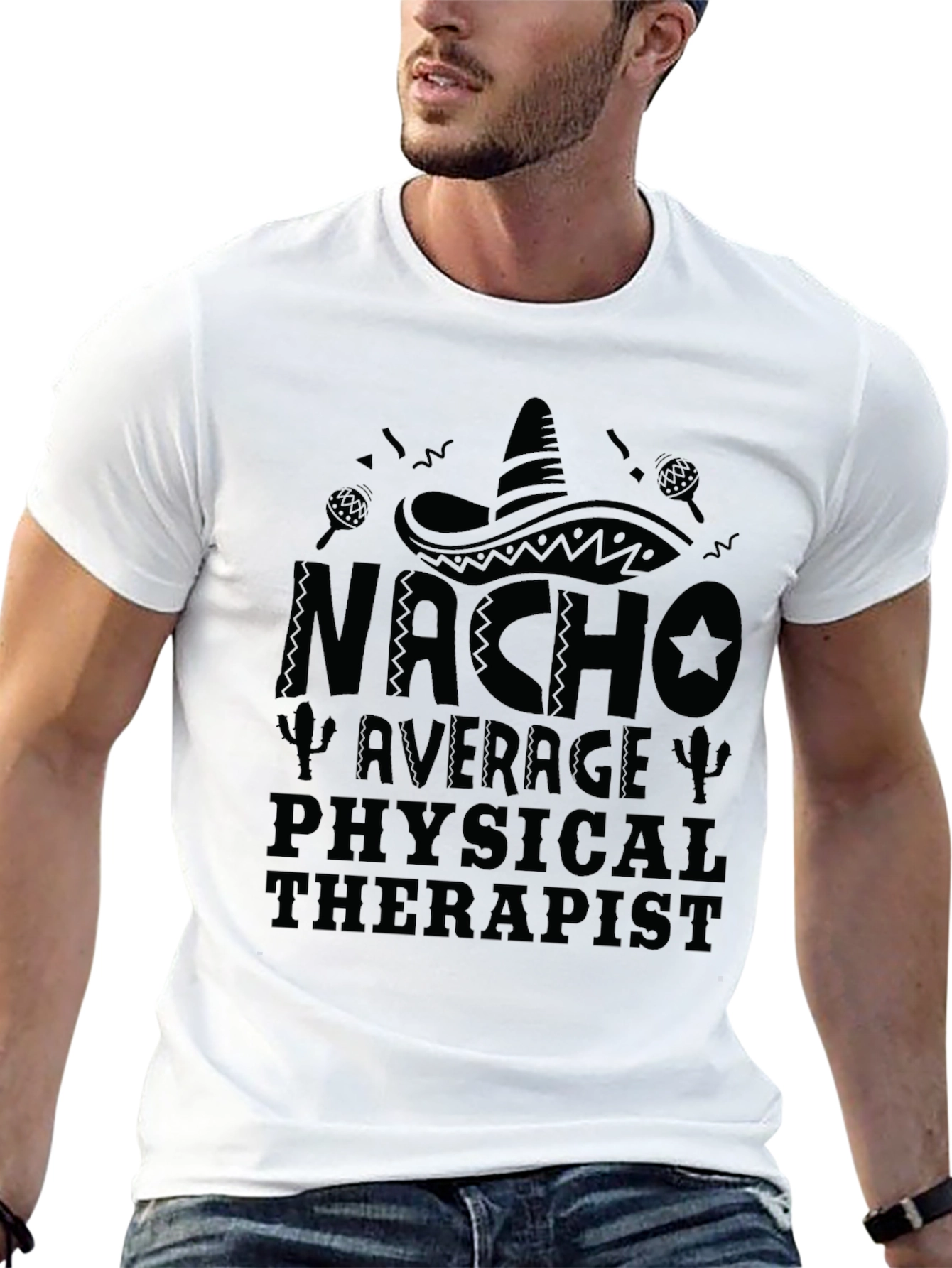 Black Nacho Average Physical Therapist T-Shirt view 13