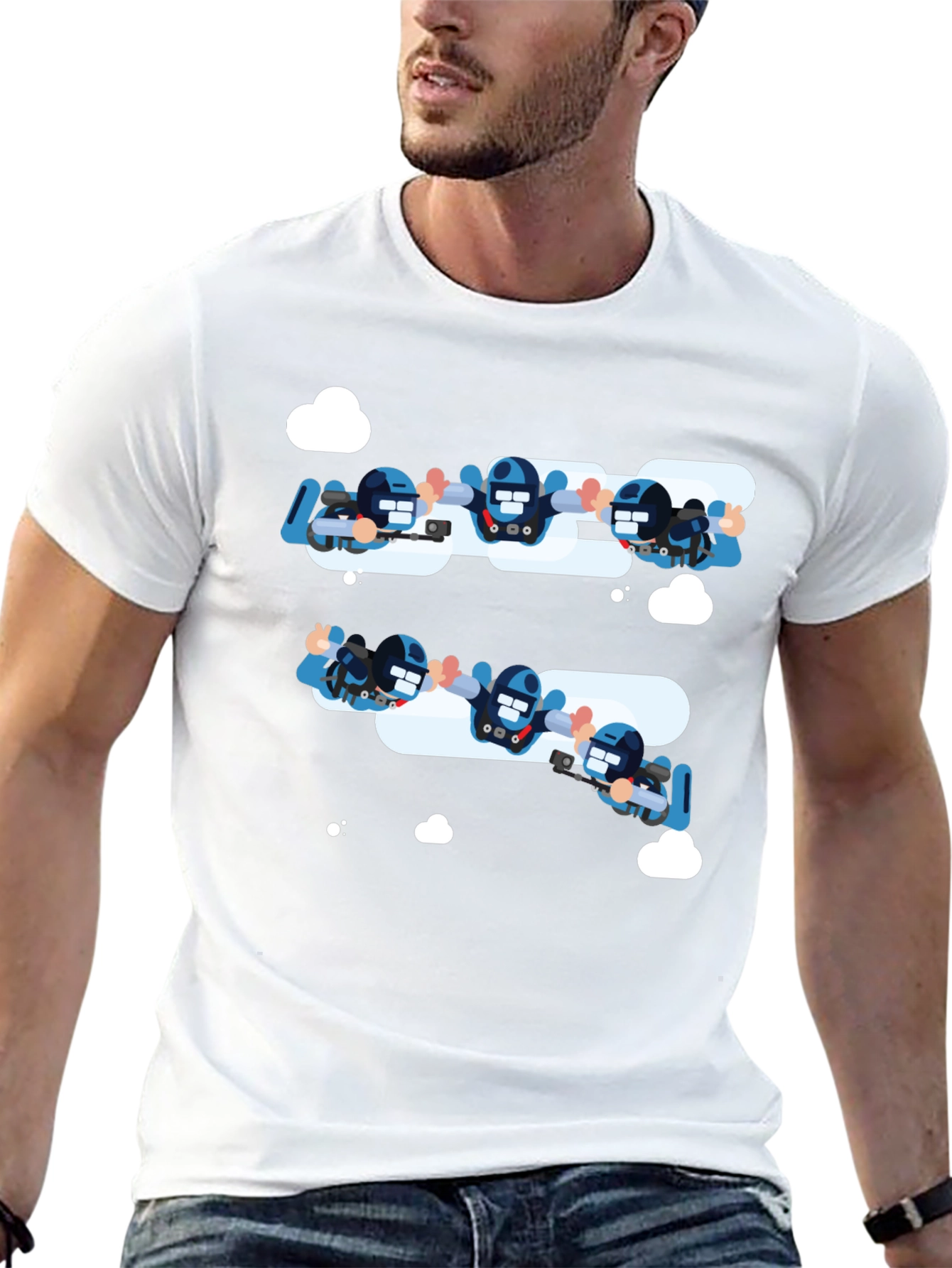 Black Skydiving Squad Black T-Shirt view 13