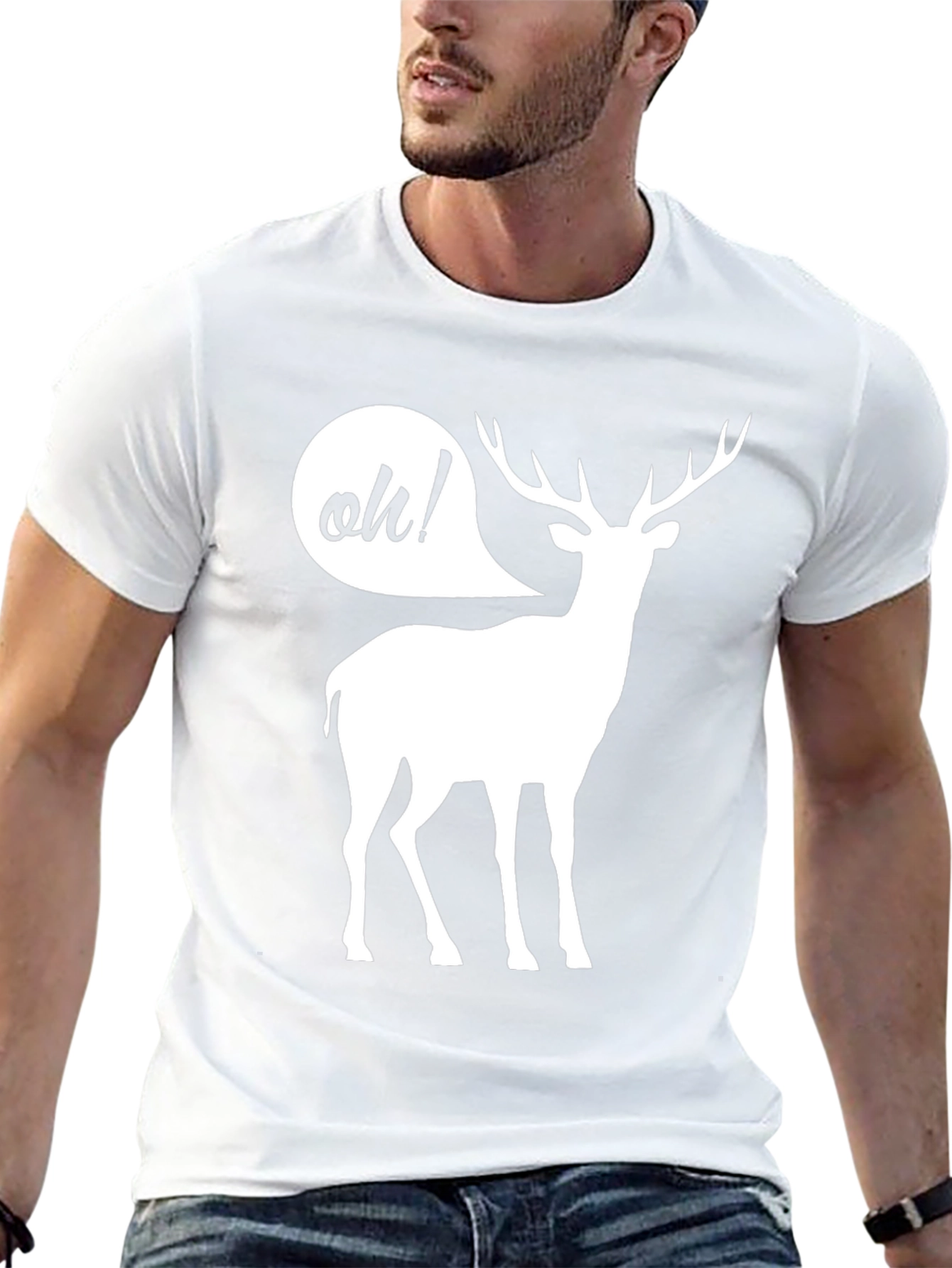 Black Oh Deer! Funny Graphic T-Shirt view 13