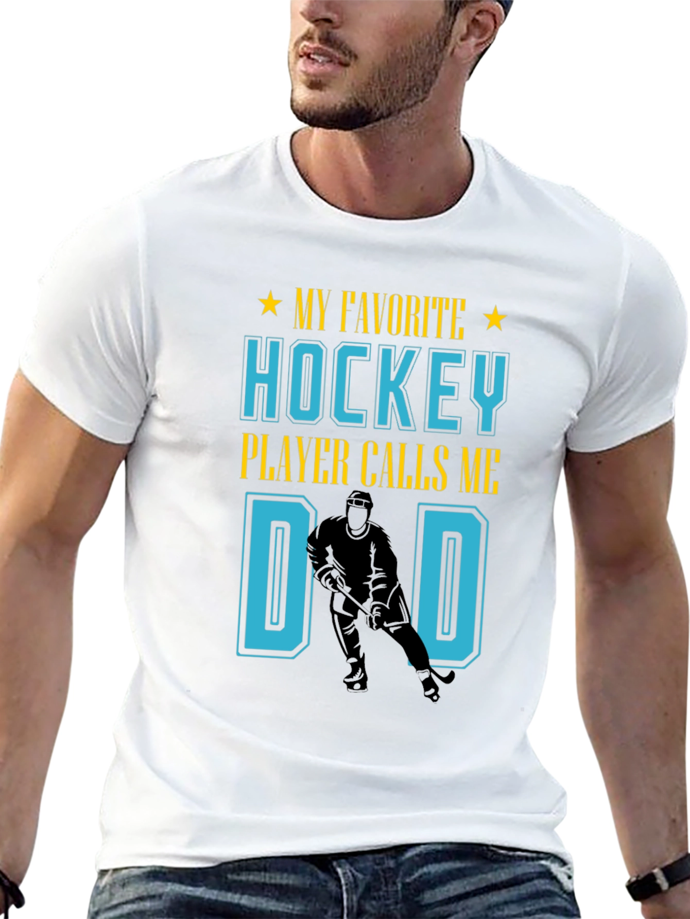 Black Hockey Dad T-Shirt view 13