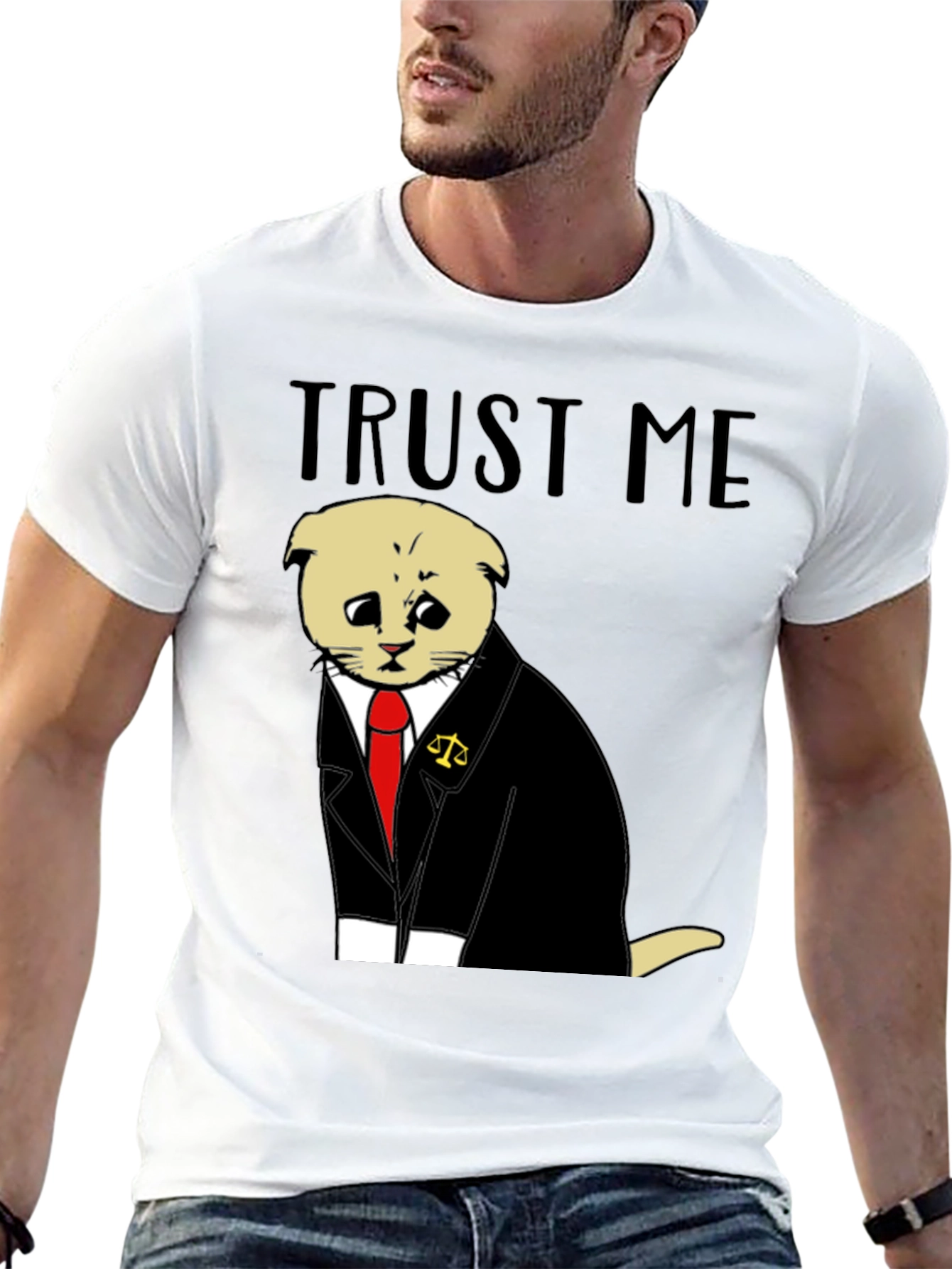 Black Trust Me Lawyer Cat T-Shirt - Funny Cute Attorney Kitten Tee view 13
