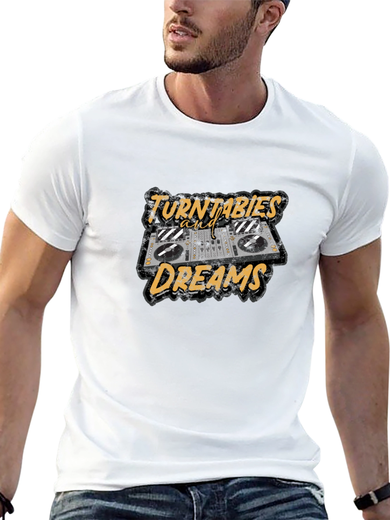 Black Turntables and Dreams Graphic Tee view 13