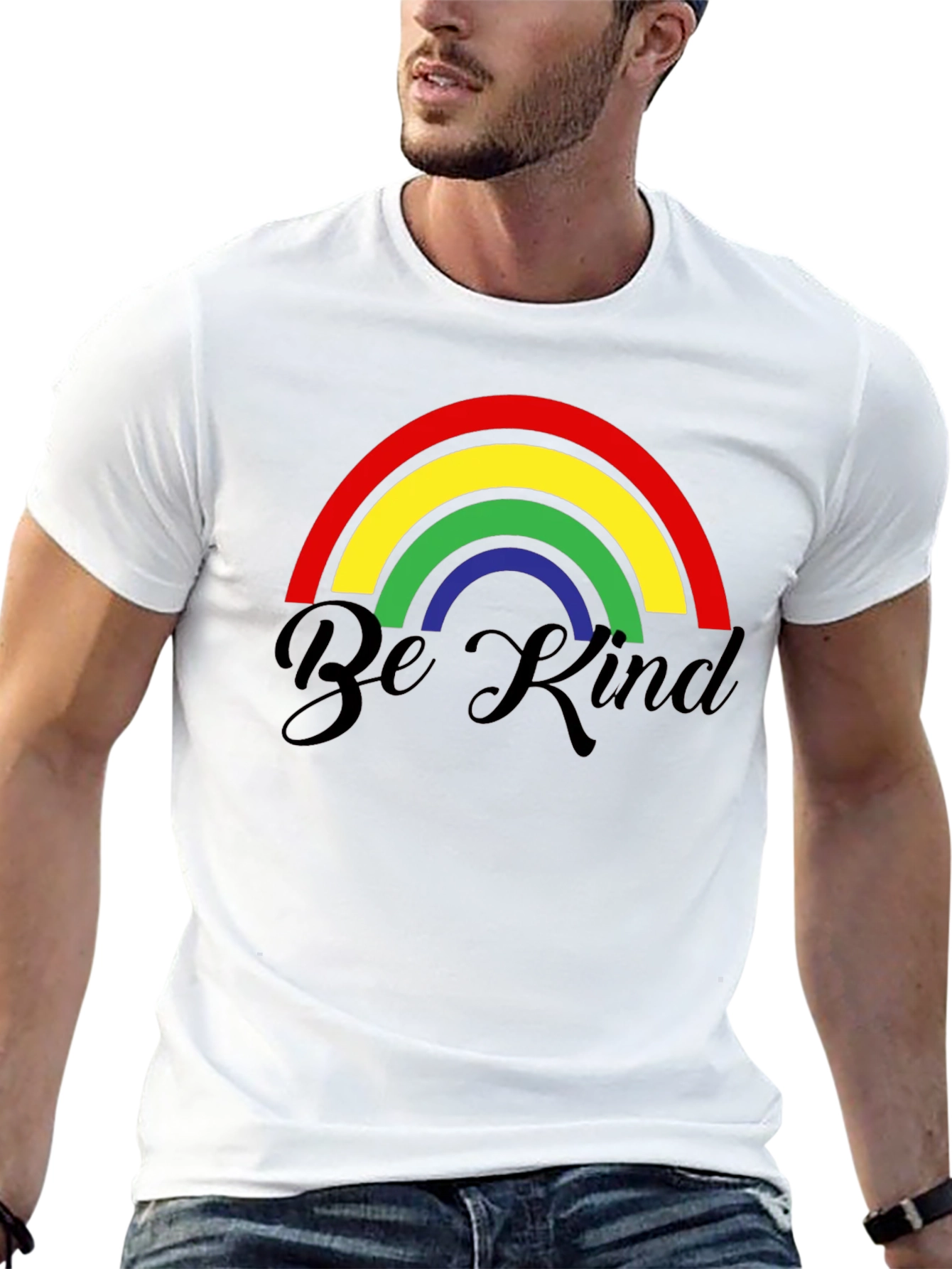 Black Be Kind Rainbow Graphic T-Shirt - Black view 13