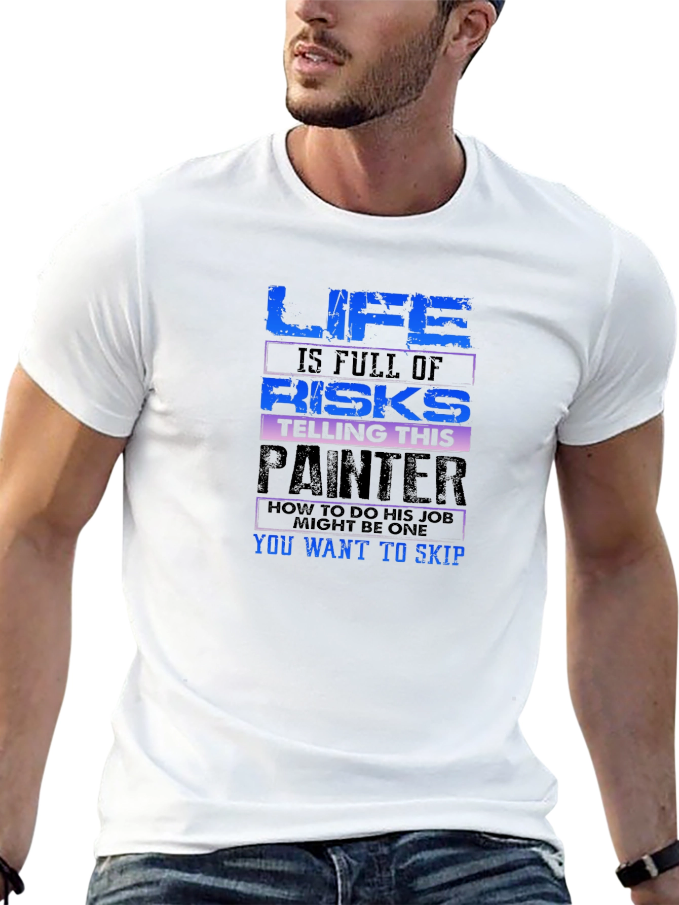 Black Life is Full of Risks Painter T-Shirt view 13