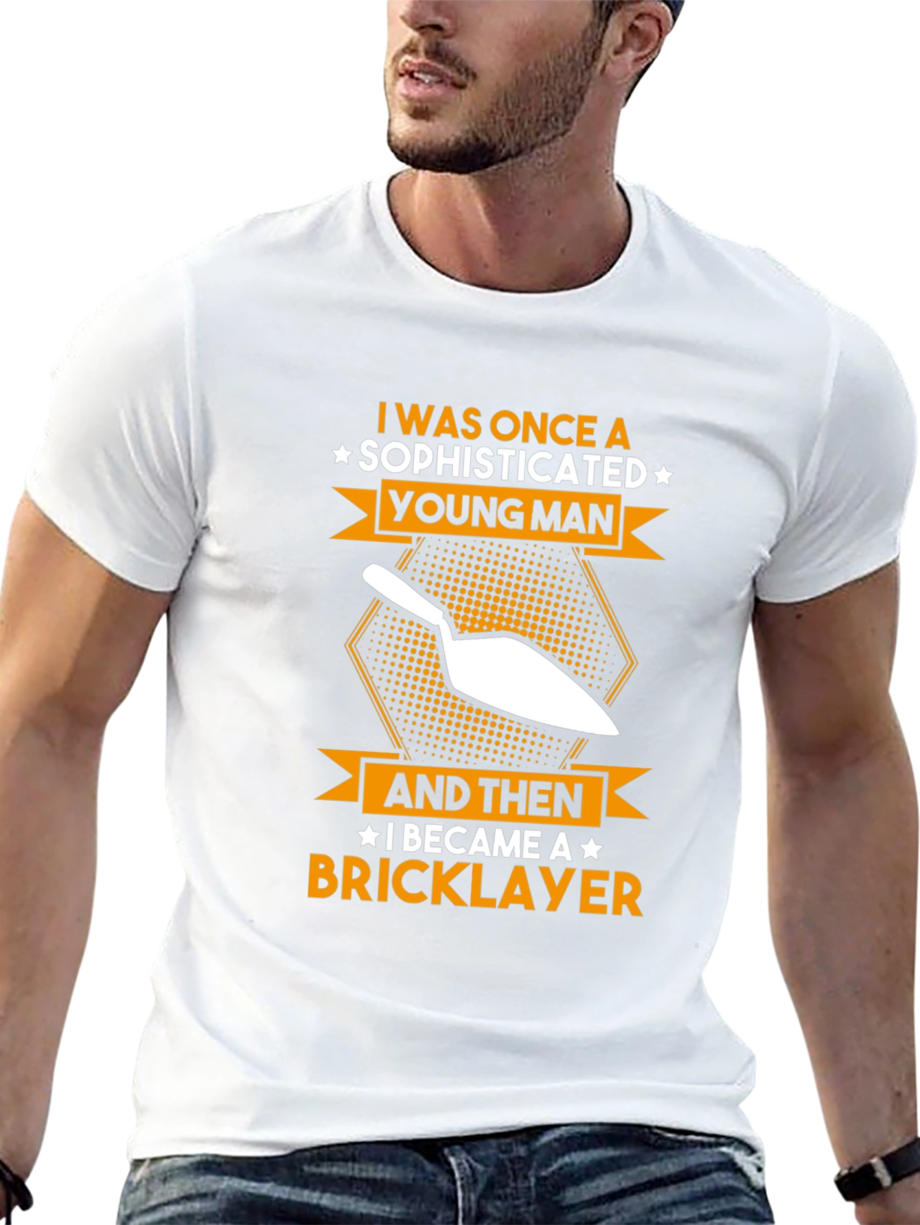 Black Bricklayer T-Shirt - Sophisticated Young Man view 13