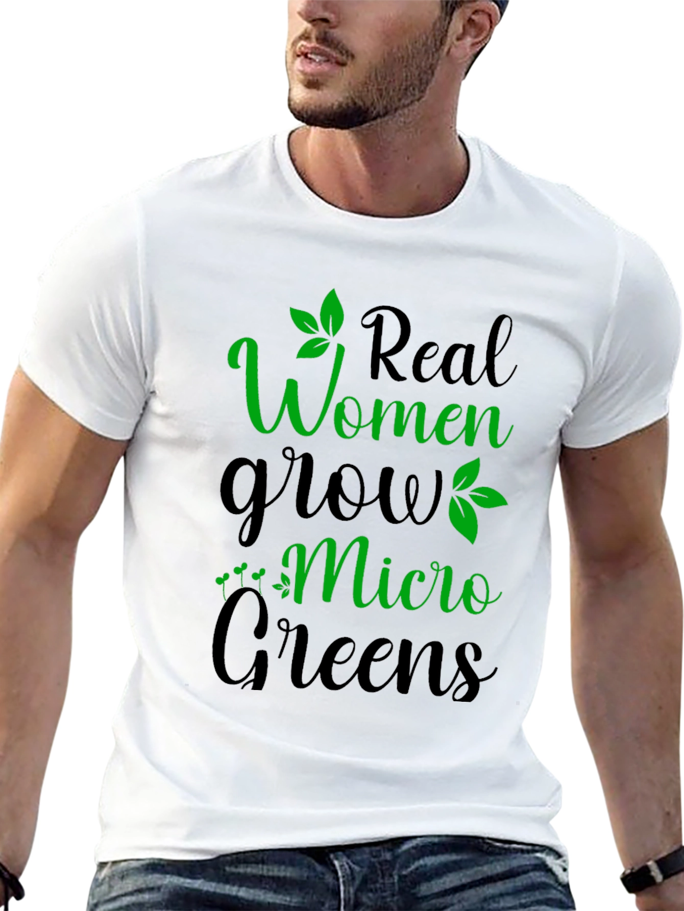 Black Real Women Grow Micro Greens Graphic T-Shirt view 13