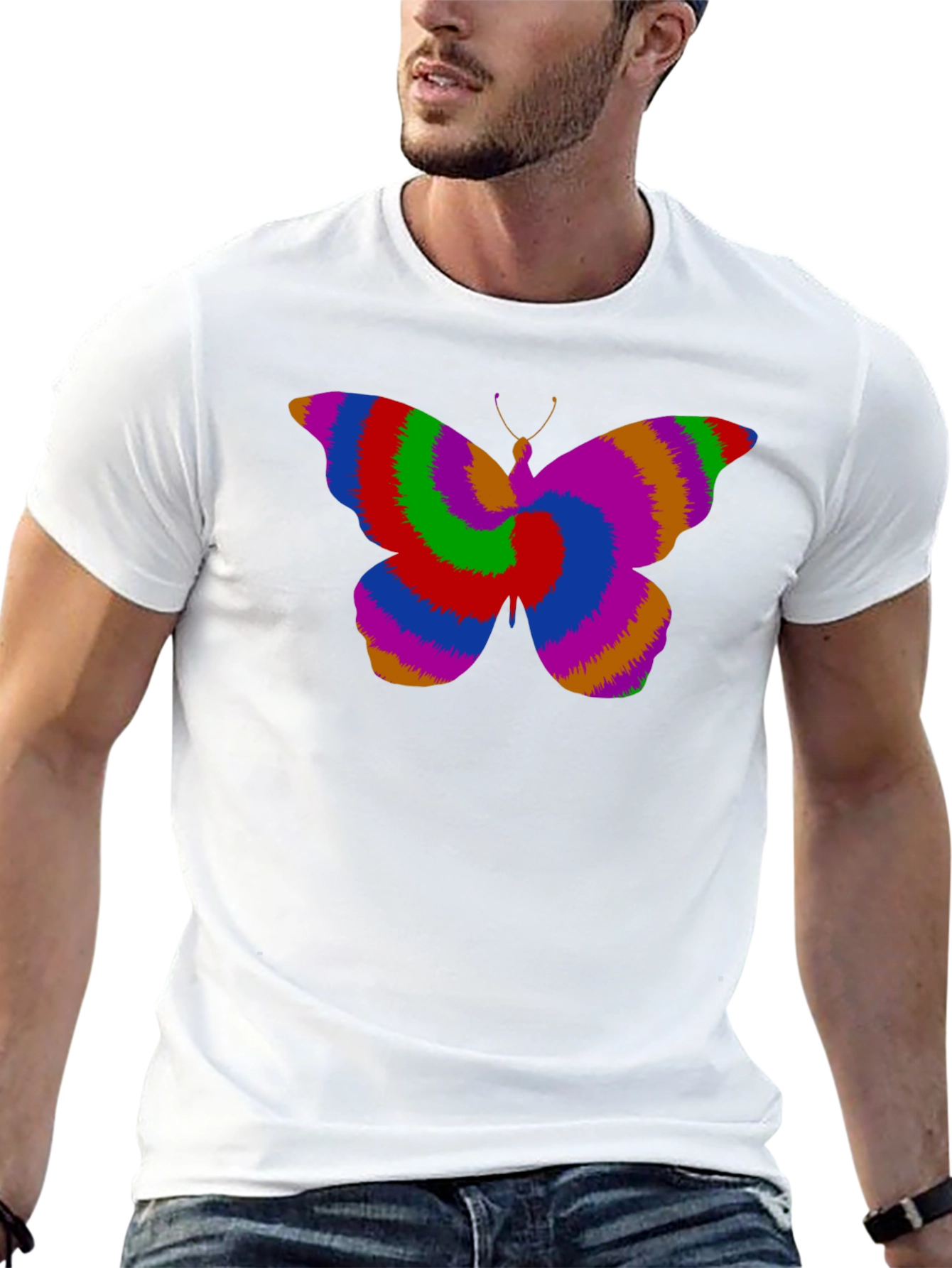 Black Psychedelic Butterfly Graphic Tee view 13