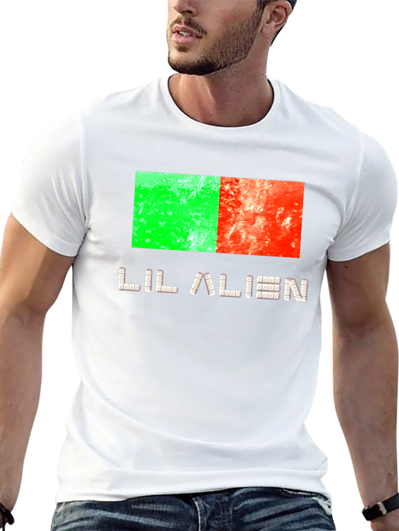 Black Lil Alien Graphic Tee - Black Cotton Blend Shirt view 13