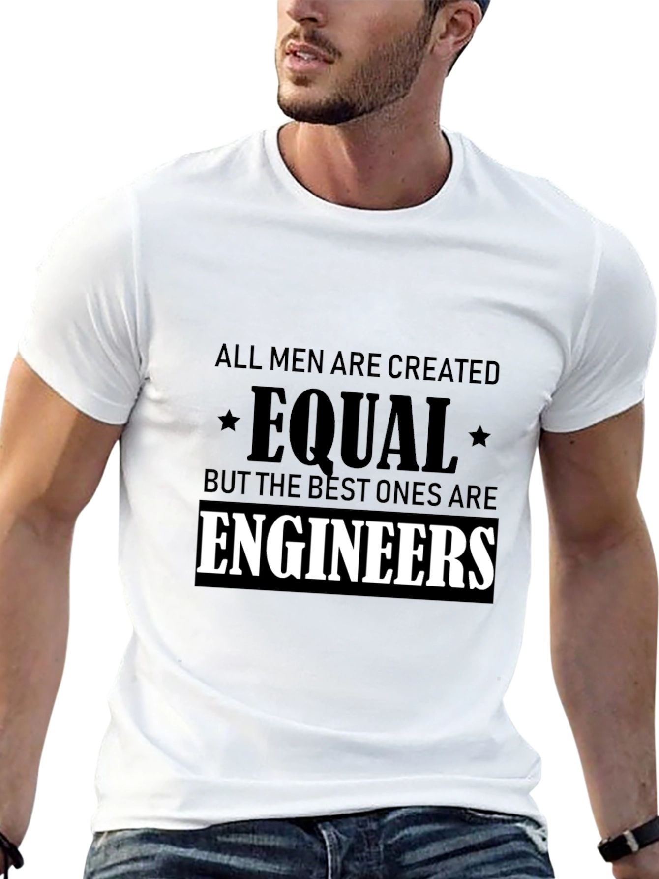 Black Engineer Pride T-Shirt: All Men Are Created Equal Tee view 13