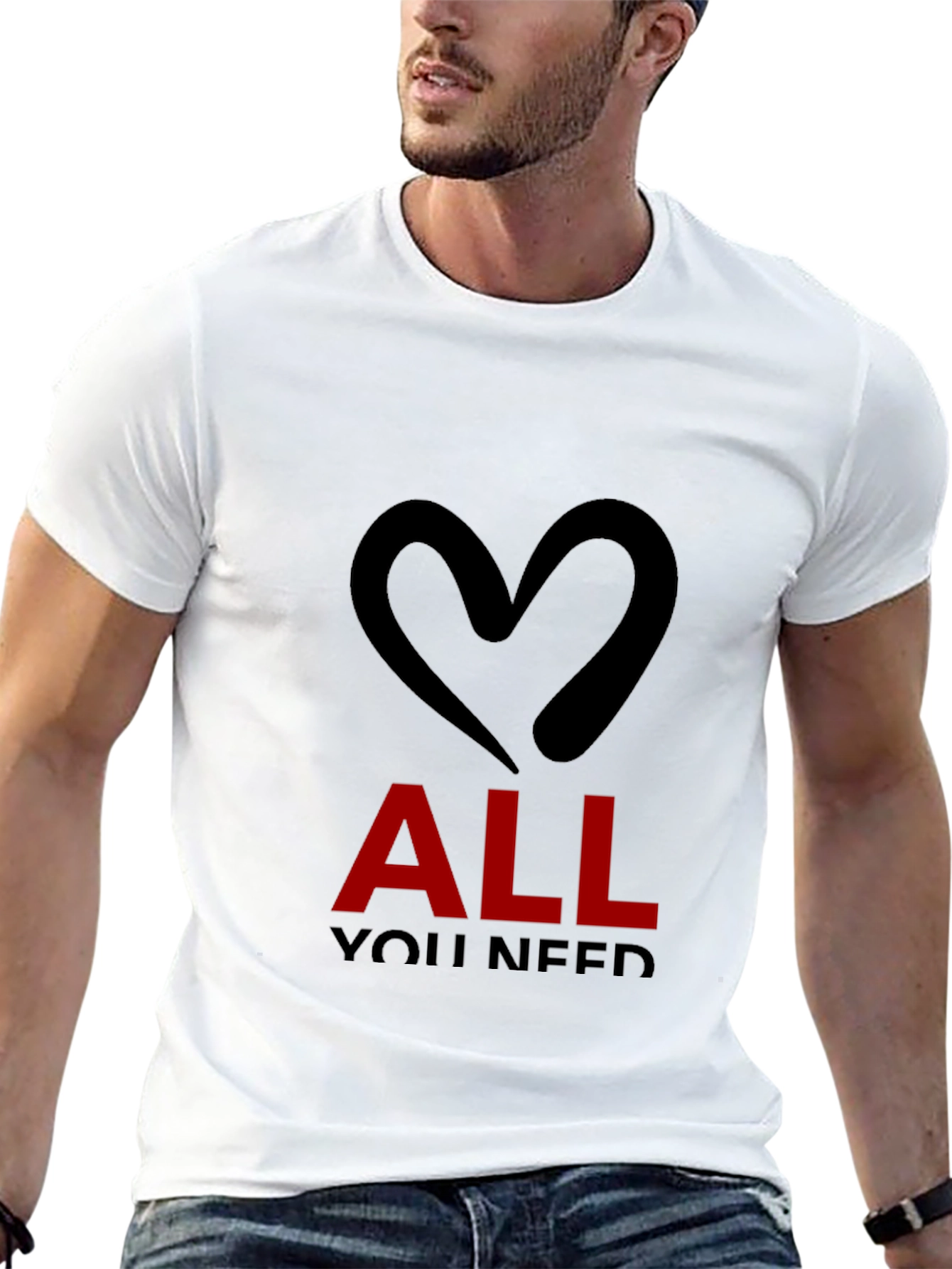 Black All You Need is Love - Black T-Shirt view 13