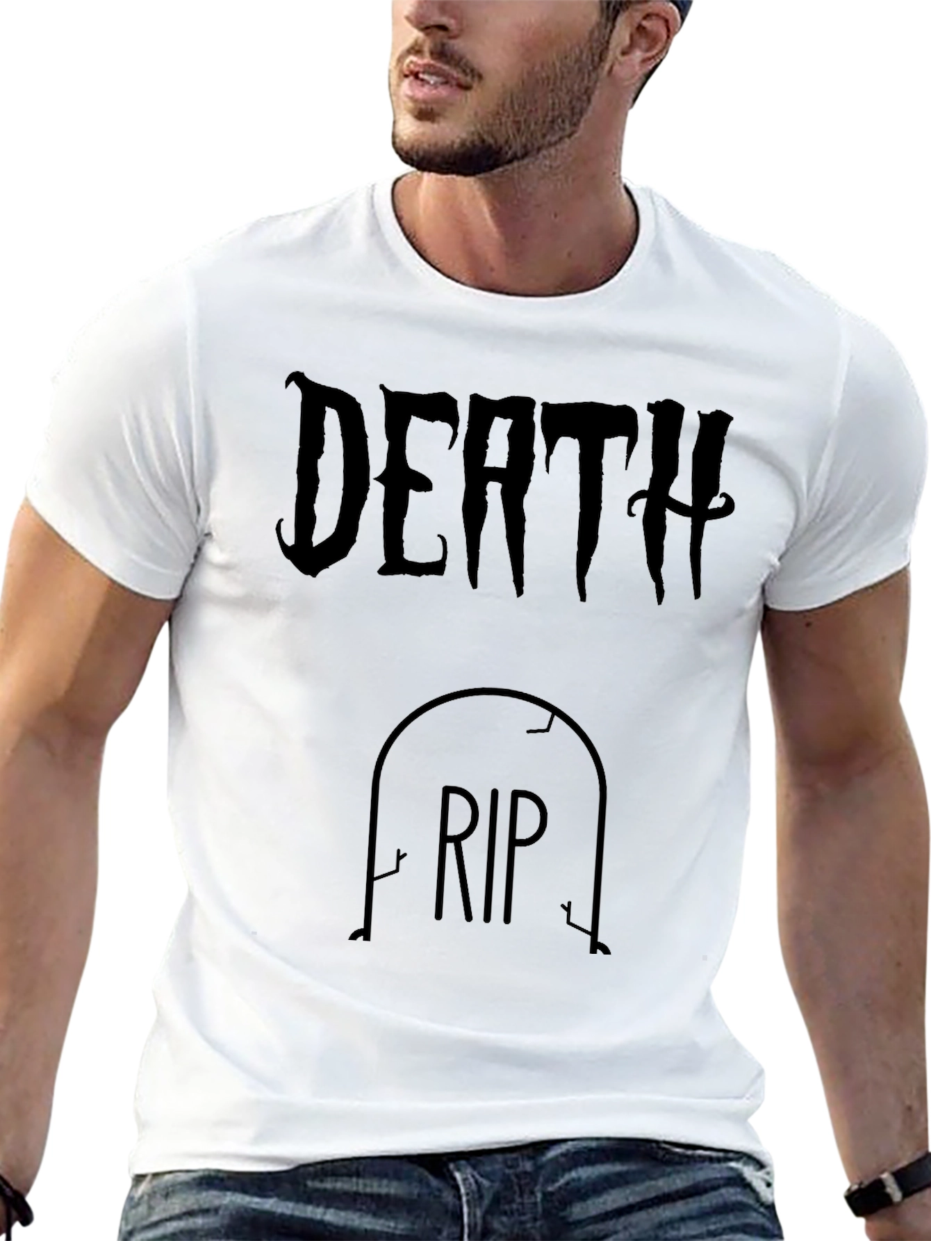 Black Death RIP Tombstone Graphic Tee view 13