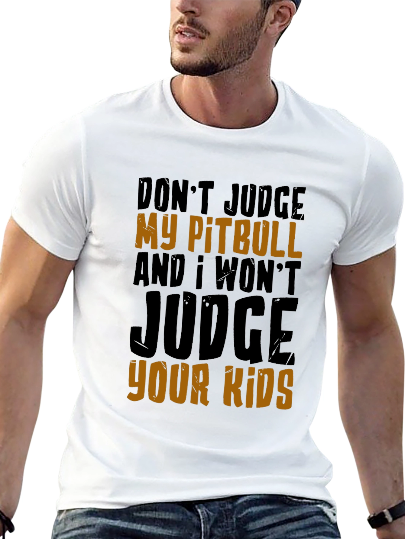 Black Don't Judge My Pitbull T-Shirt view 13