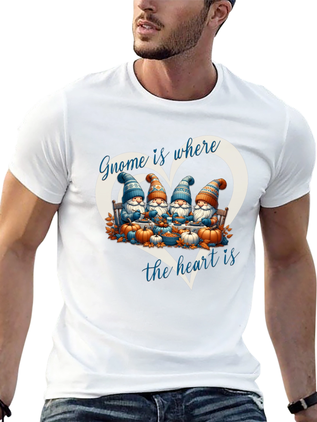 Black Gnome is Where the Heart is T-Shirt view 13