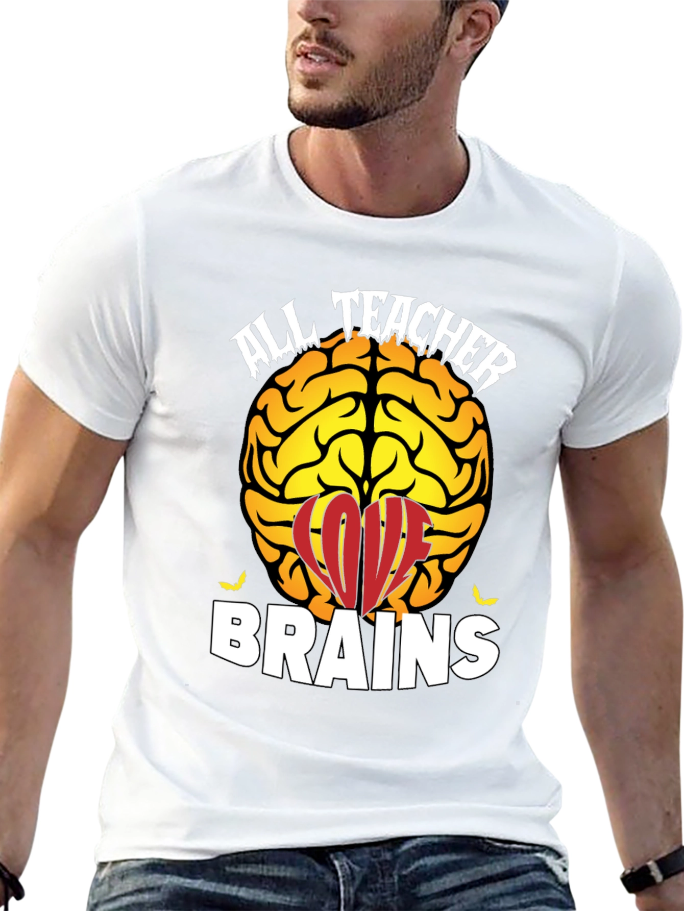 Black All Teacher Brains T-Shirt view 13