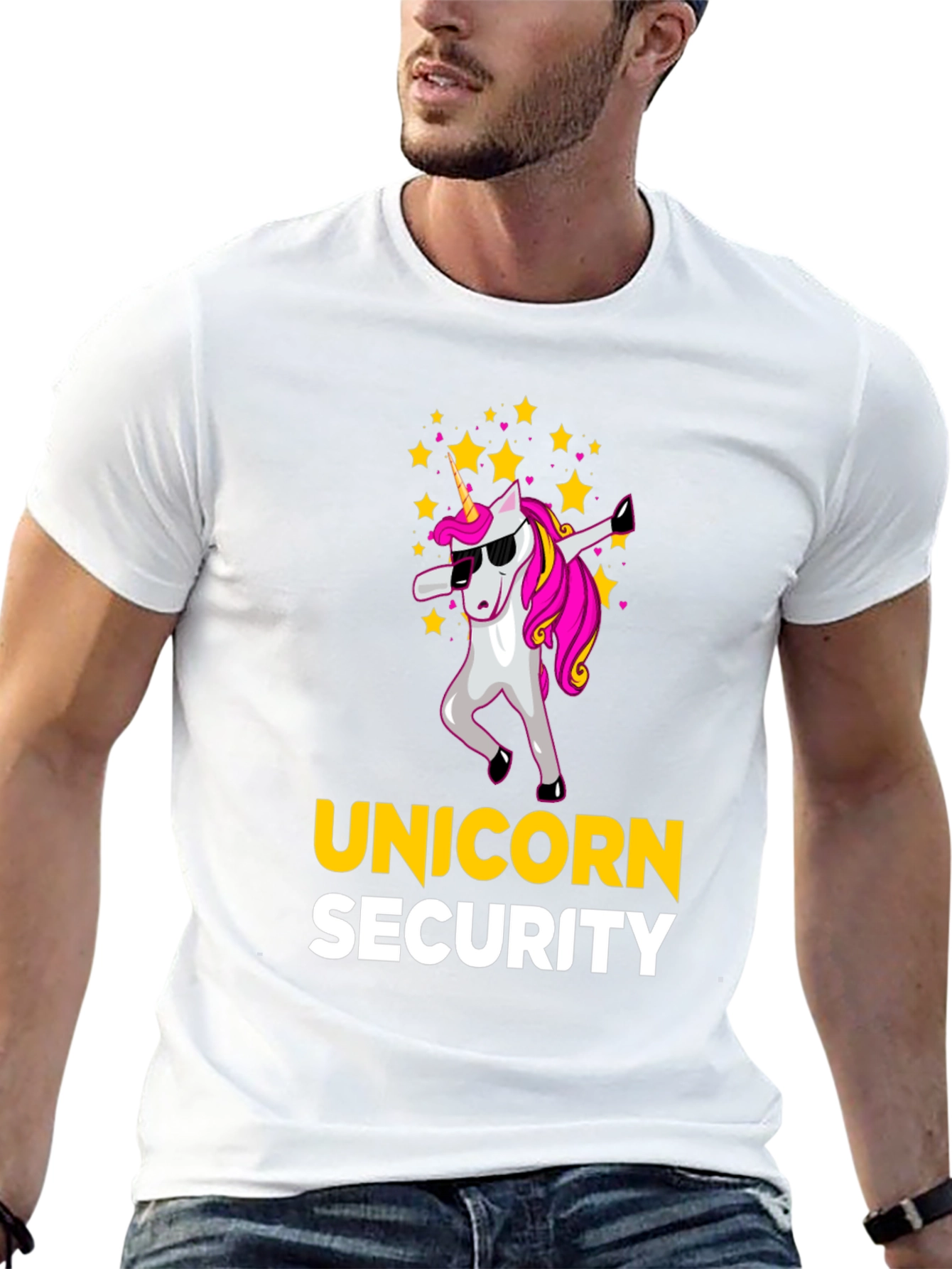 Black Unicorn Security Graphic T-Shirt - Fun & Unique Design view 13