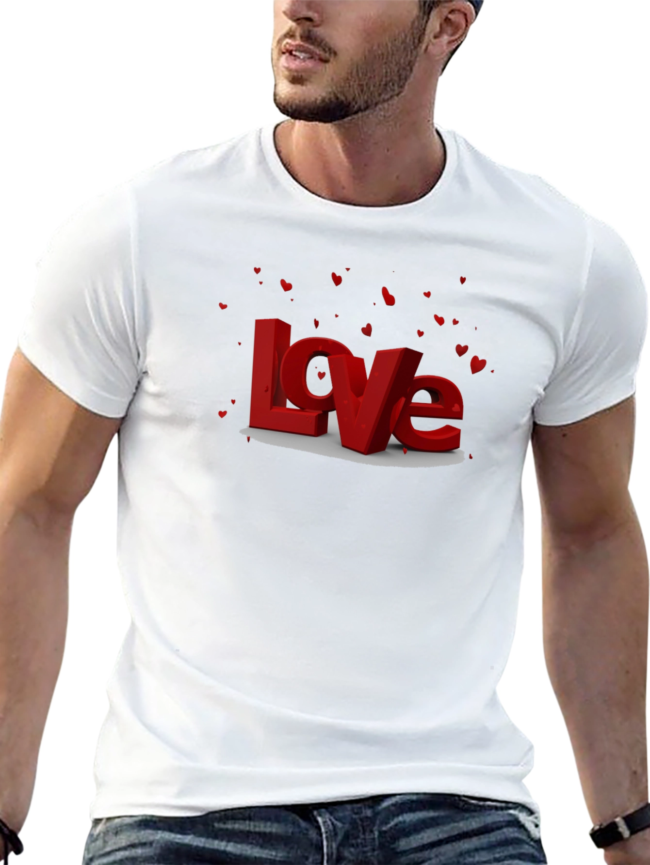 Black Love Graphic Tee - Men's Valentine's Day Shirt view 13