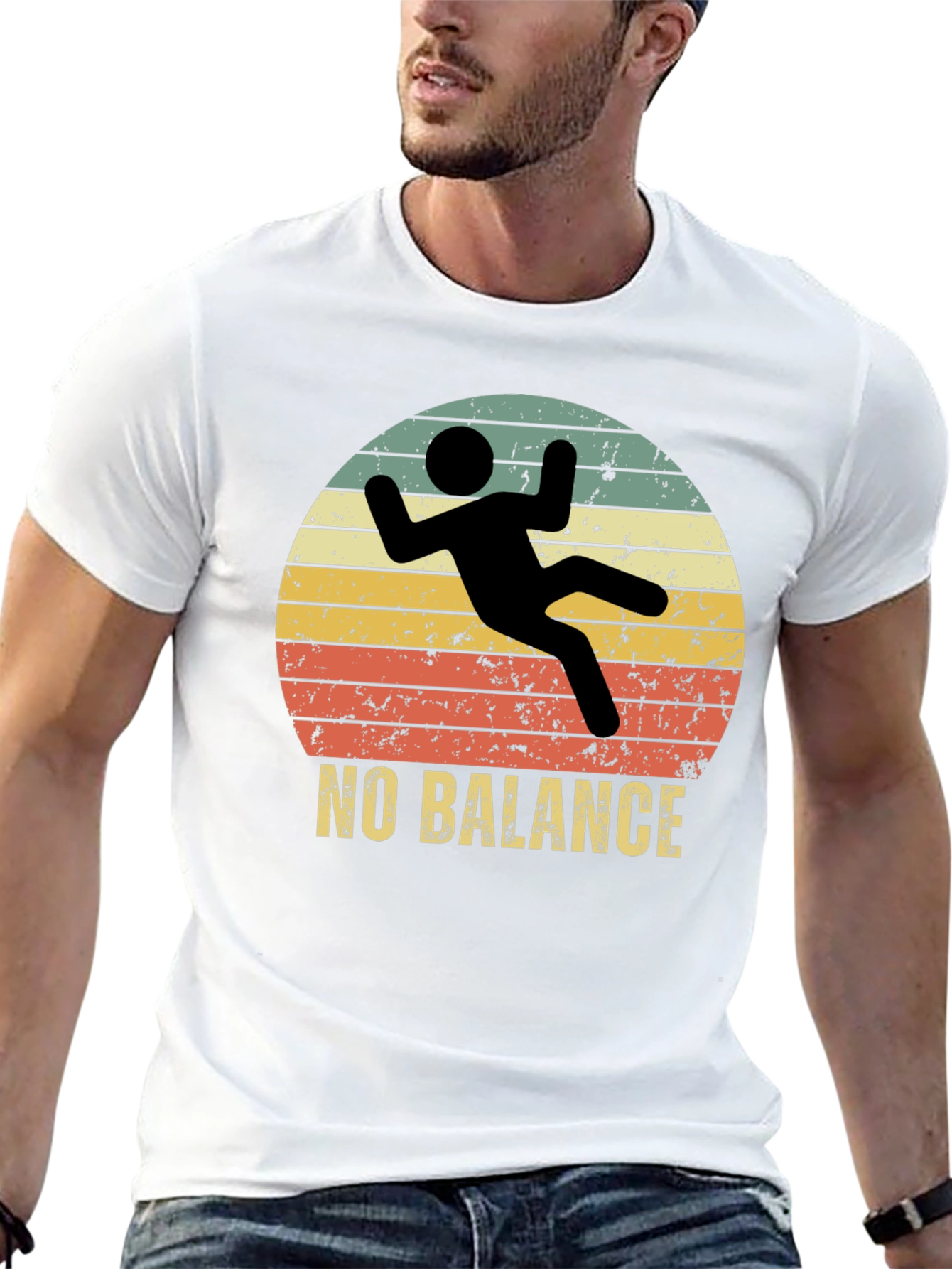 Black No Balance Funny Graphic Tee view 13