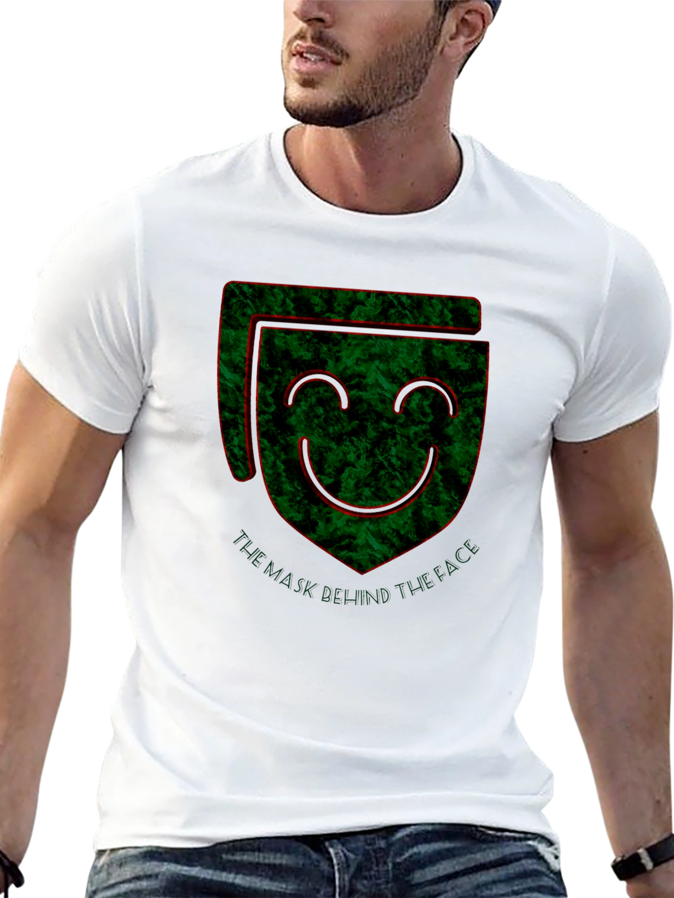 Black Unique Graphic Print Men's Black T-Shirt view 13