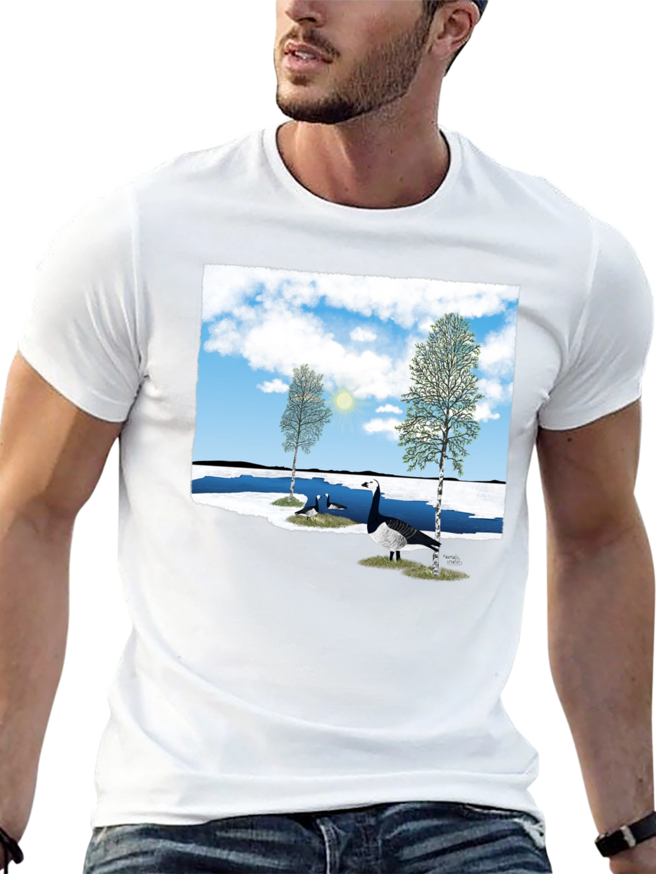 Black Goose Lake T-Shirt - Nature Graphic Tee view 13