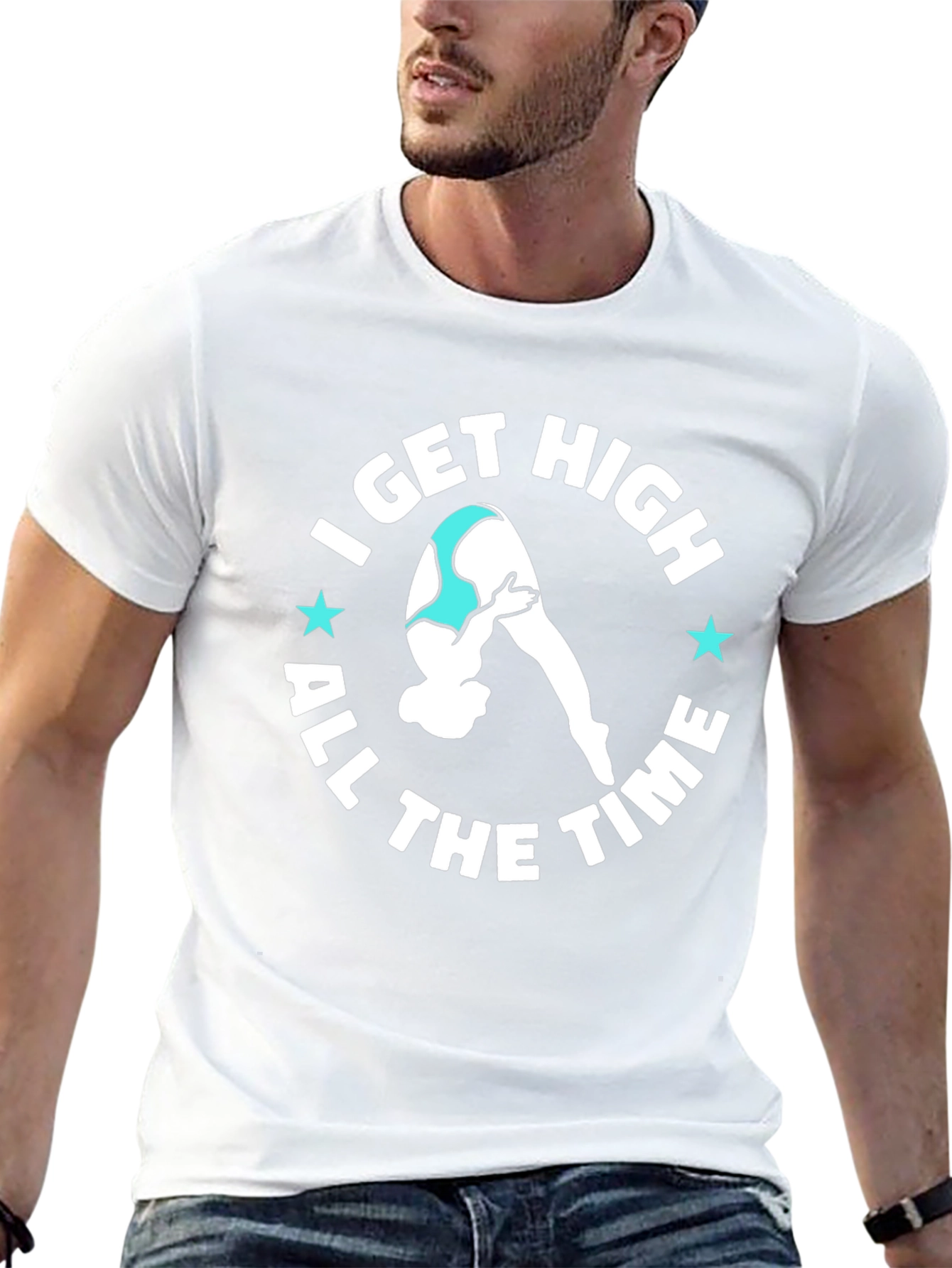 Black I Get High All The Time T-Shirt Funny Diving Tee view 13