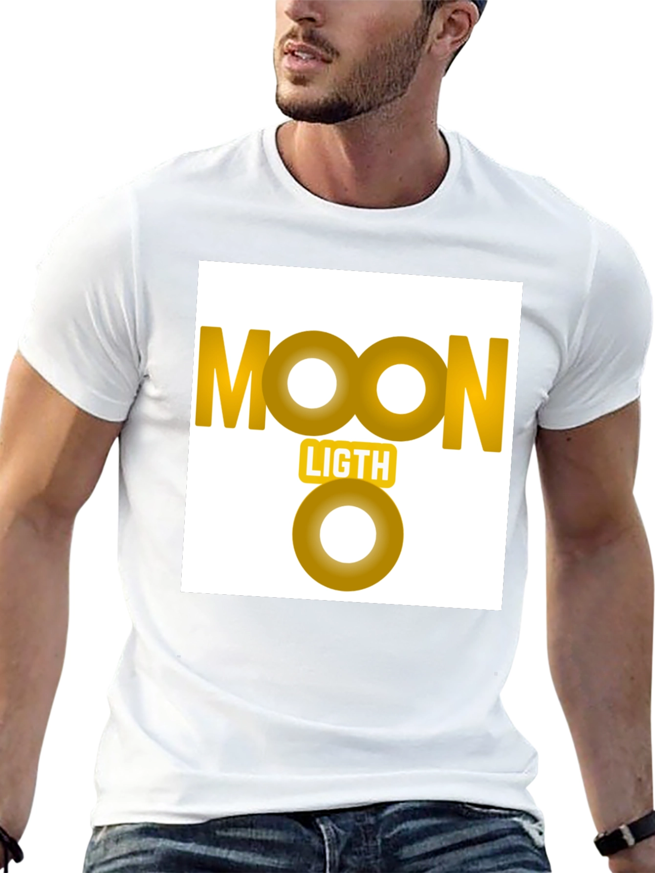 Moonlight Graphic Tee - Black Cotton Casual - 13