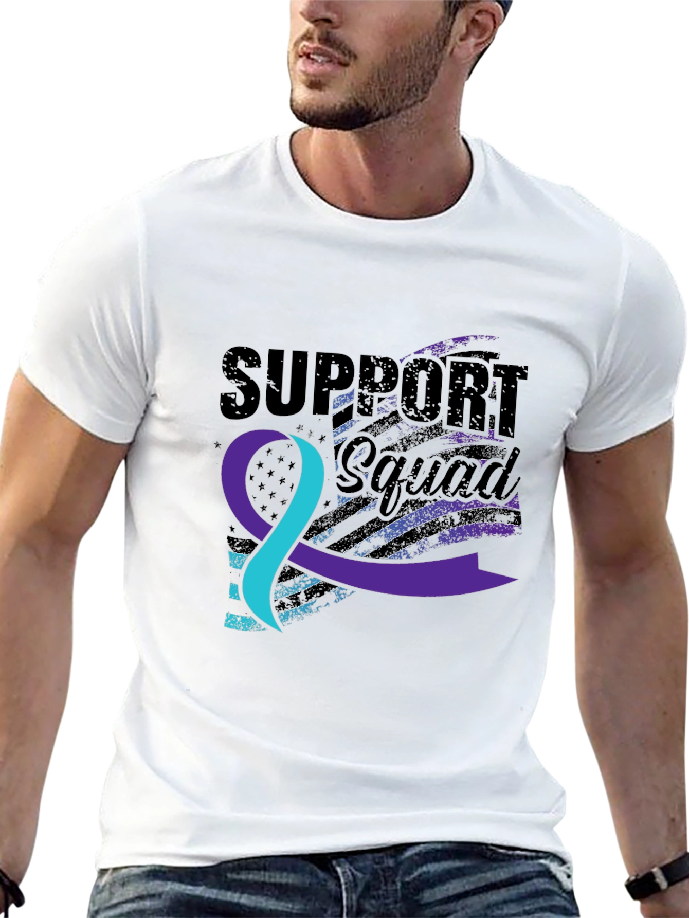 Black Support Squad Awareness T-Shirt view 13
