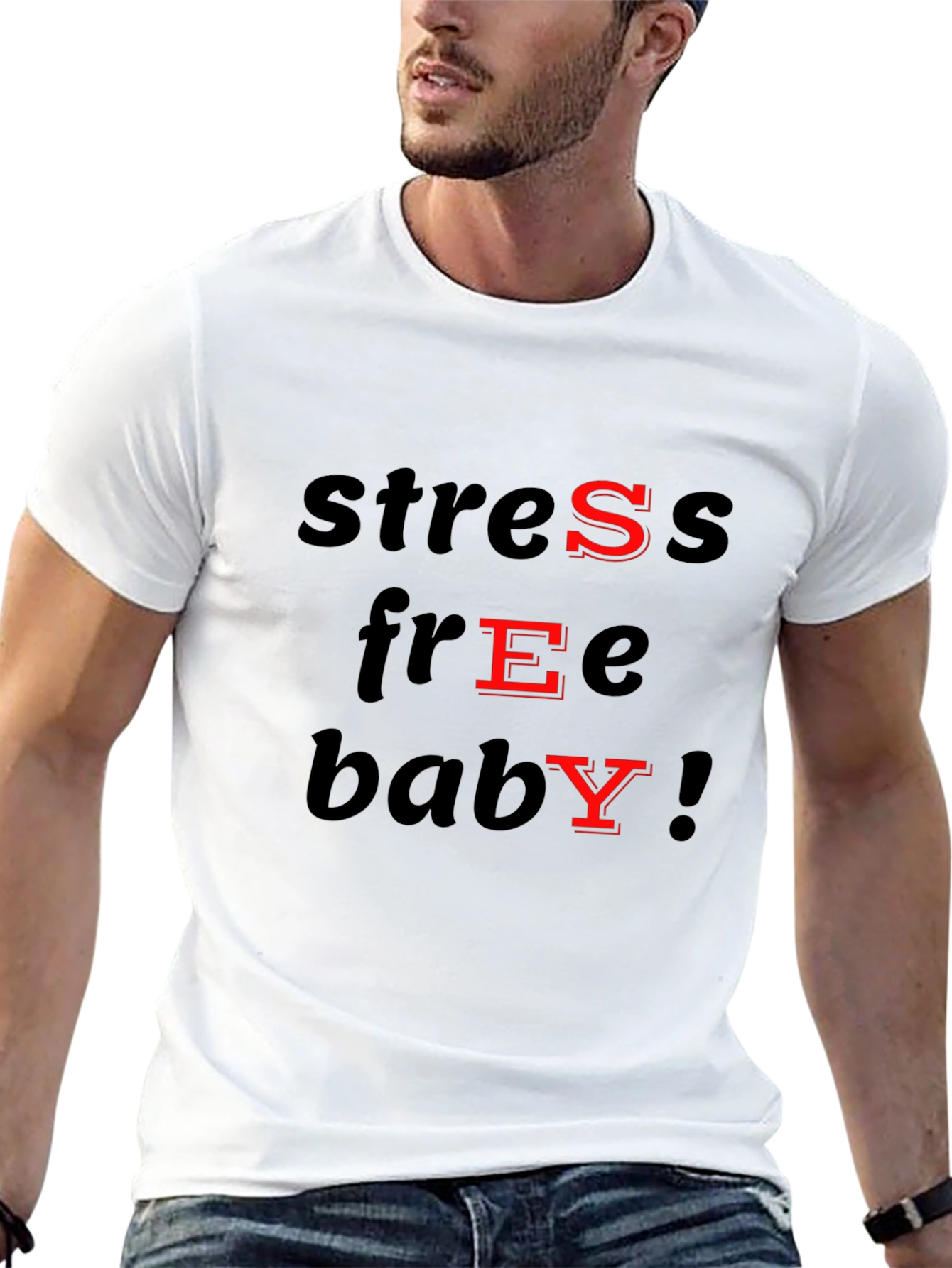 Black Stress Free Baby T-Shirt - Black Cotton Blend view 13