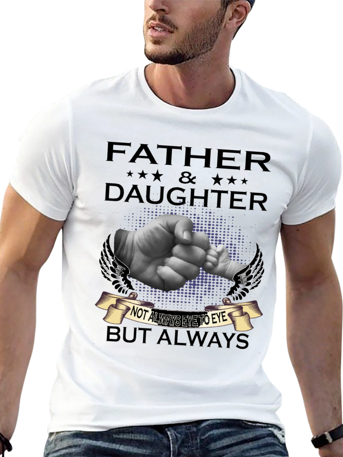 Black Father & Daughter T-Shirt - Always Connected view 13