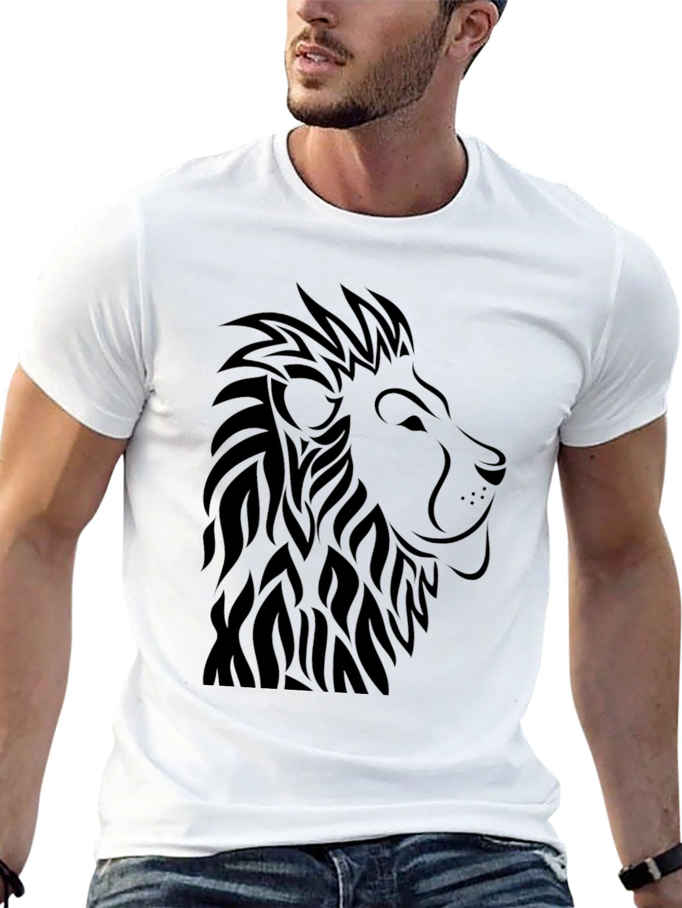 Black Lion Graphic Tee - Black Casual Shirt view 13
