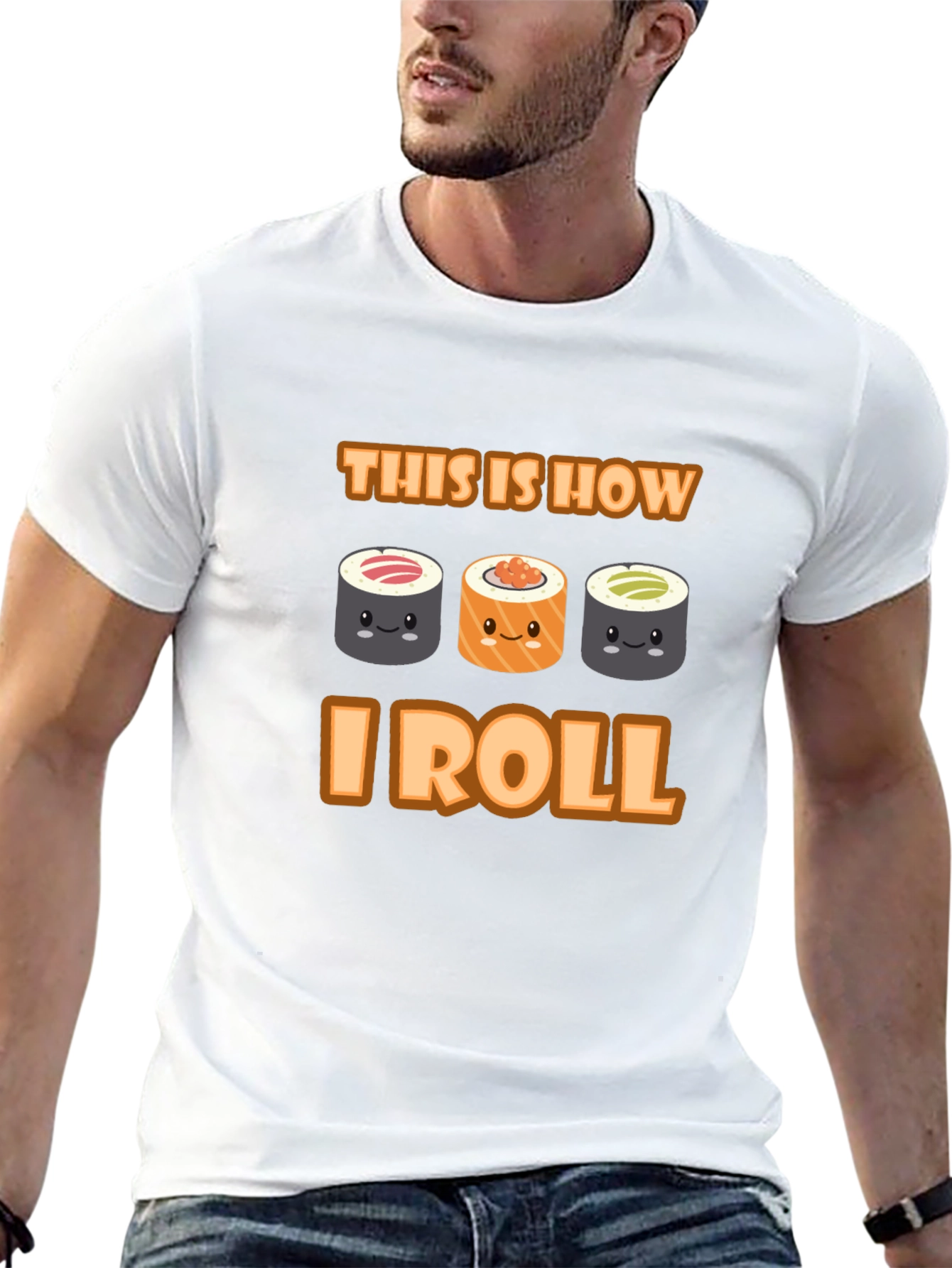 Black Sushi Roll T-Shirt - This Is How I Roll view 13