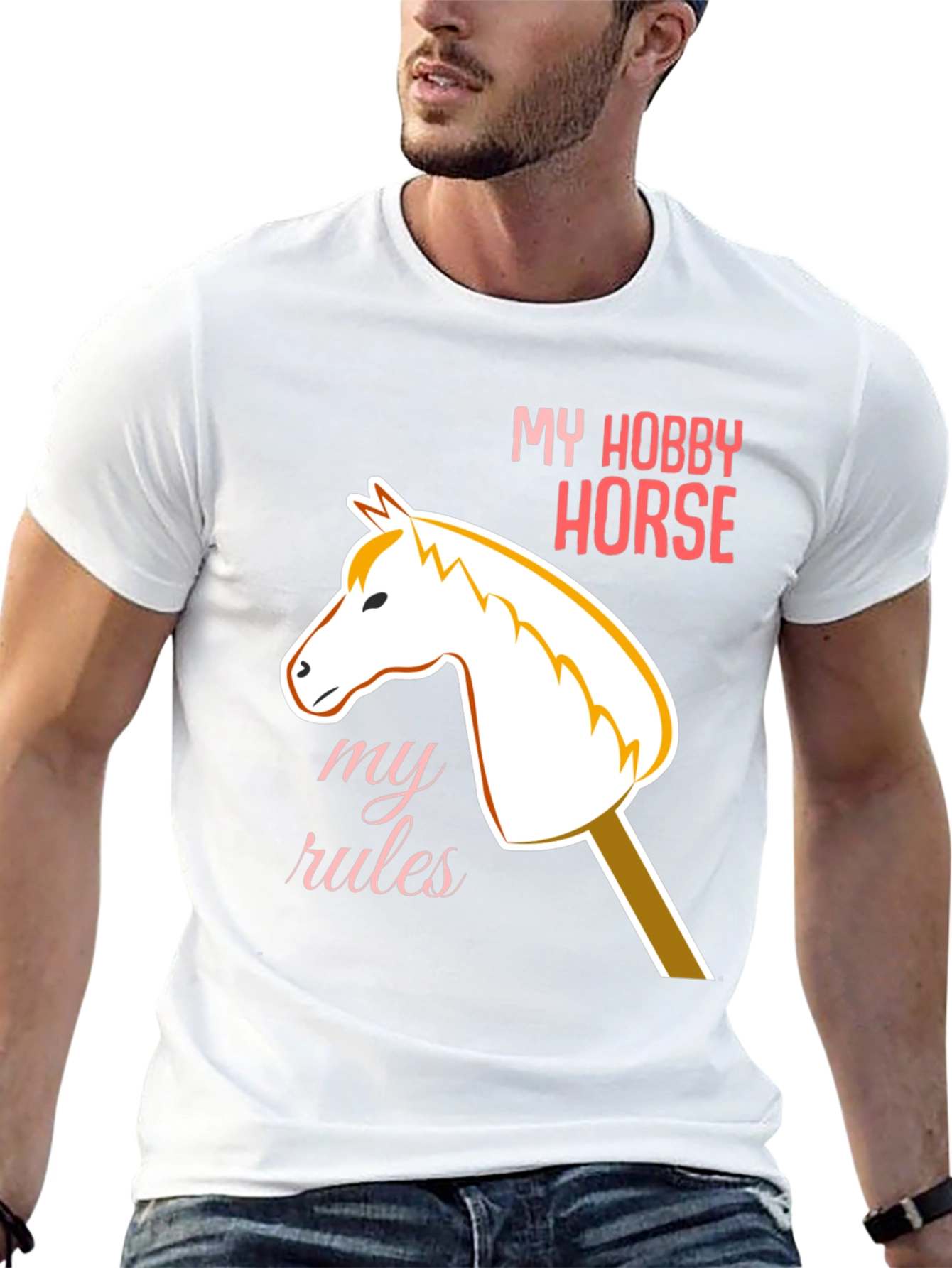Black My Hobby Horse T-Shirt - Playful Equestrian Style view 13