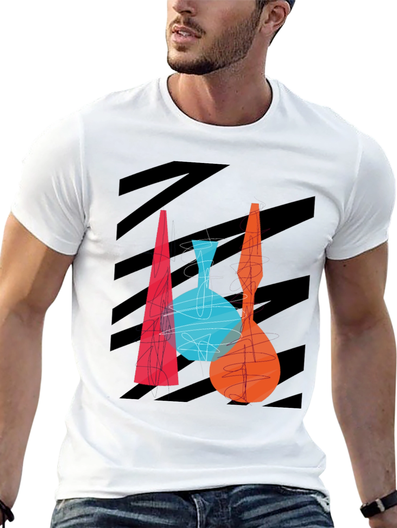 Abstract Vase Graphic Tee - Modern Art T-Shirt - 13