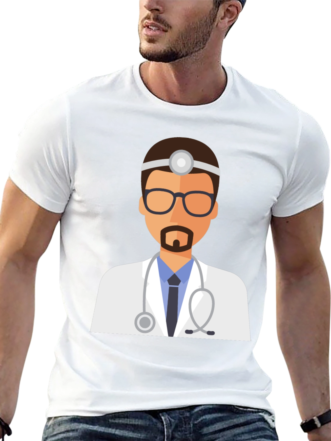 Black Doctor Graphic Tee - Black Unisex T-Shirt view 13