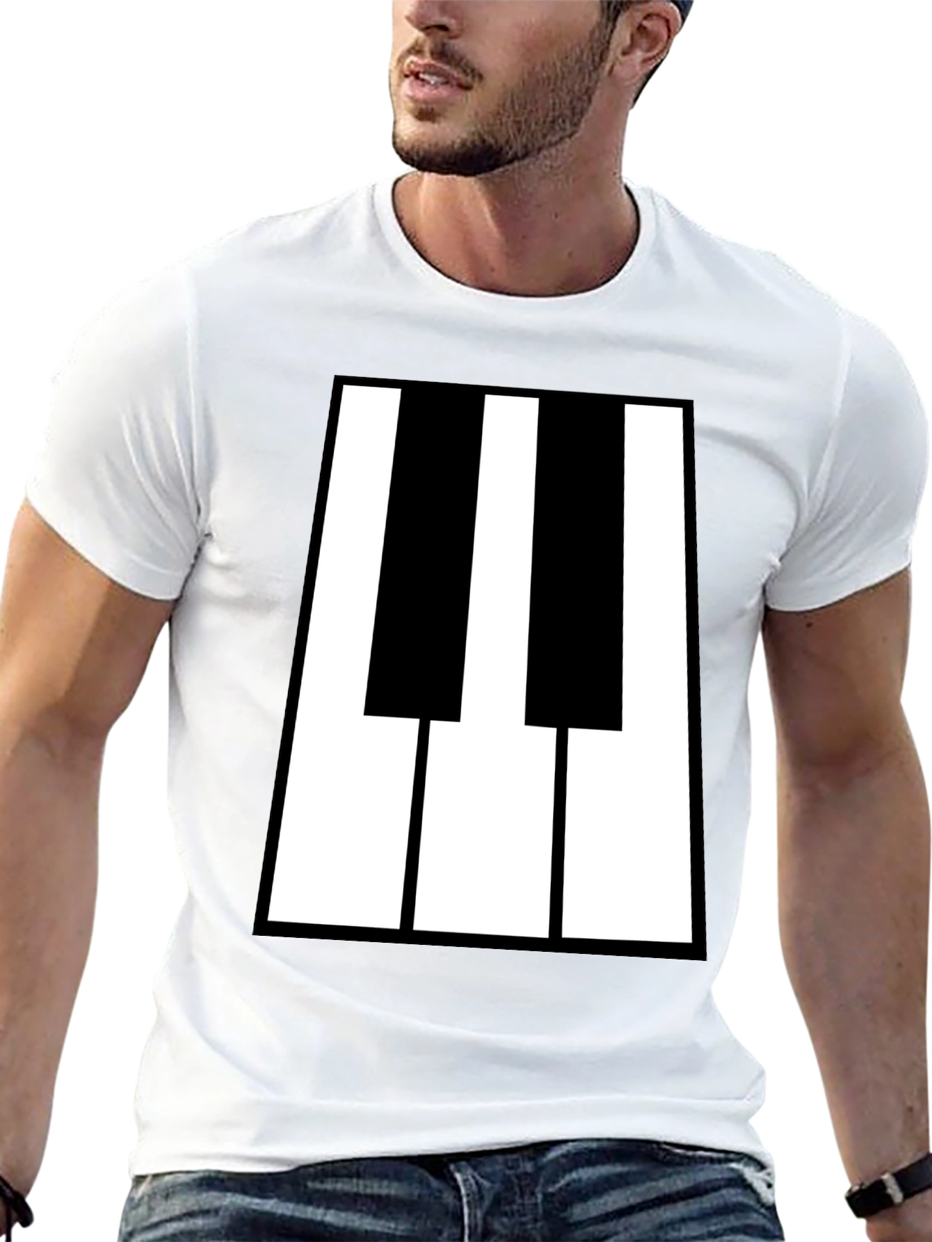 Black Piano Keys Graphic Tee - Black T-Shirt view 13