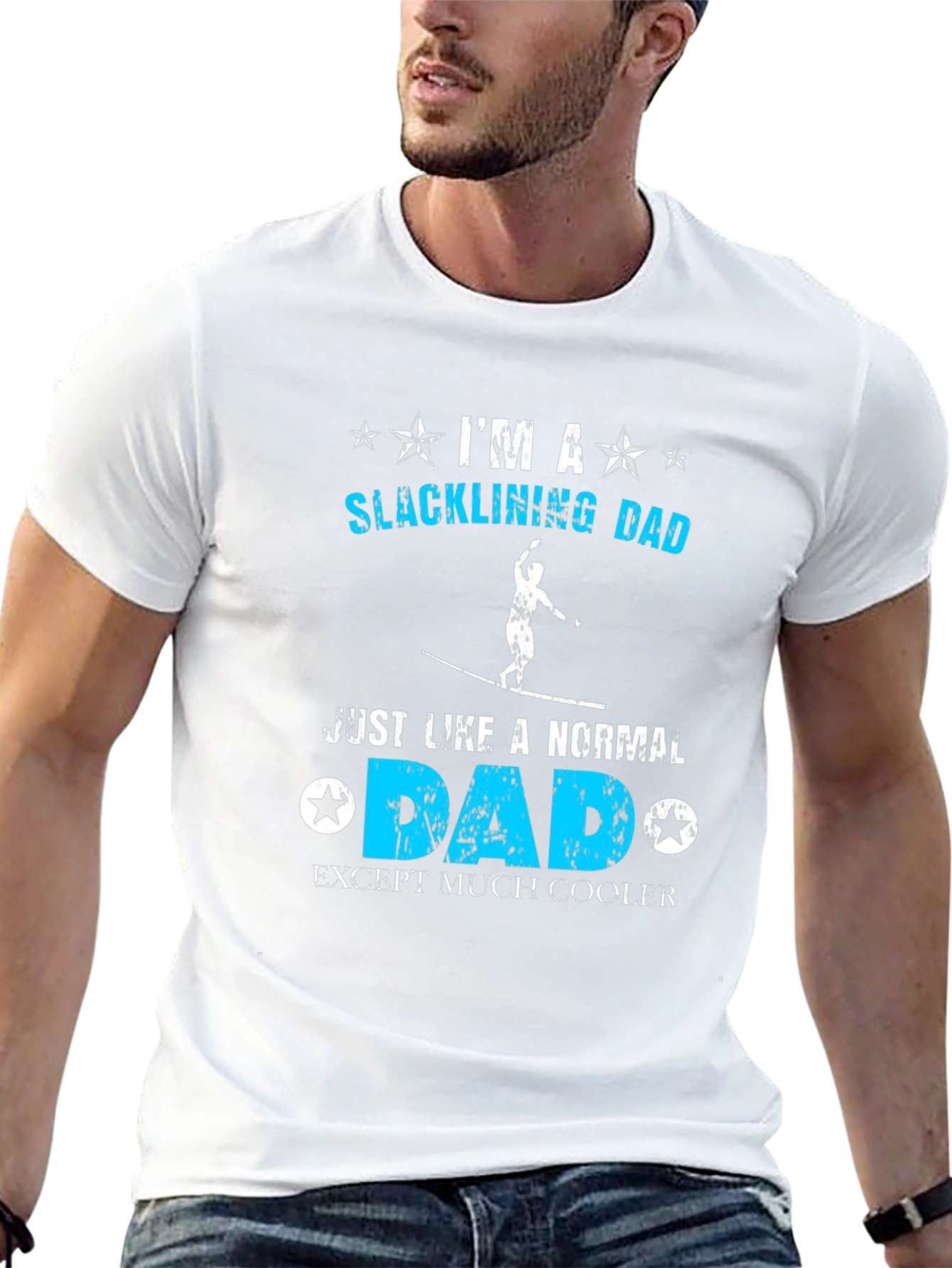 Black Slacklining Dad T-Shirt - Cool Father's Day Gift view 13