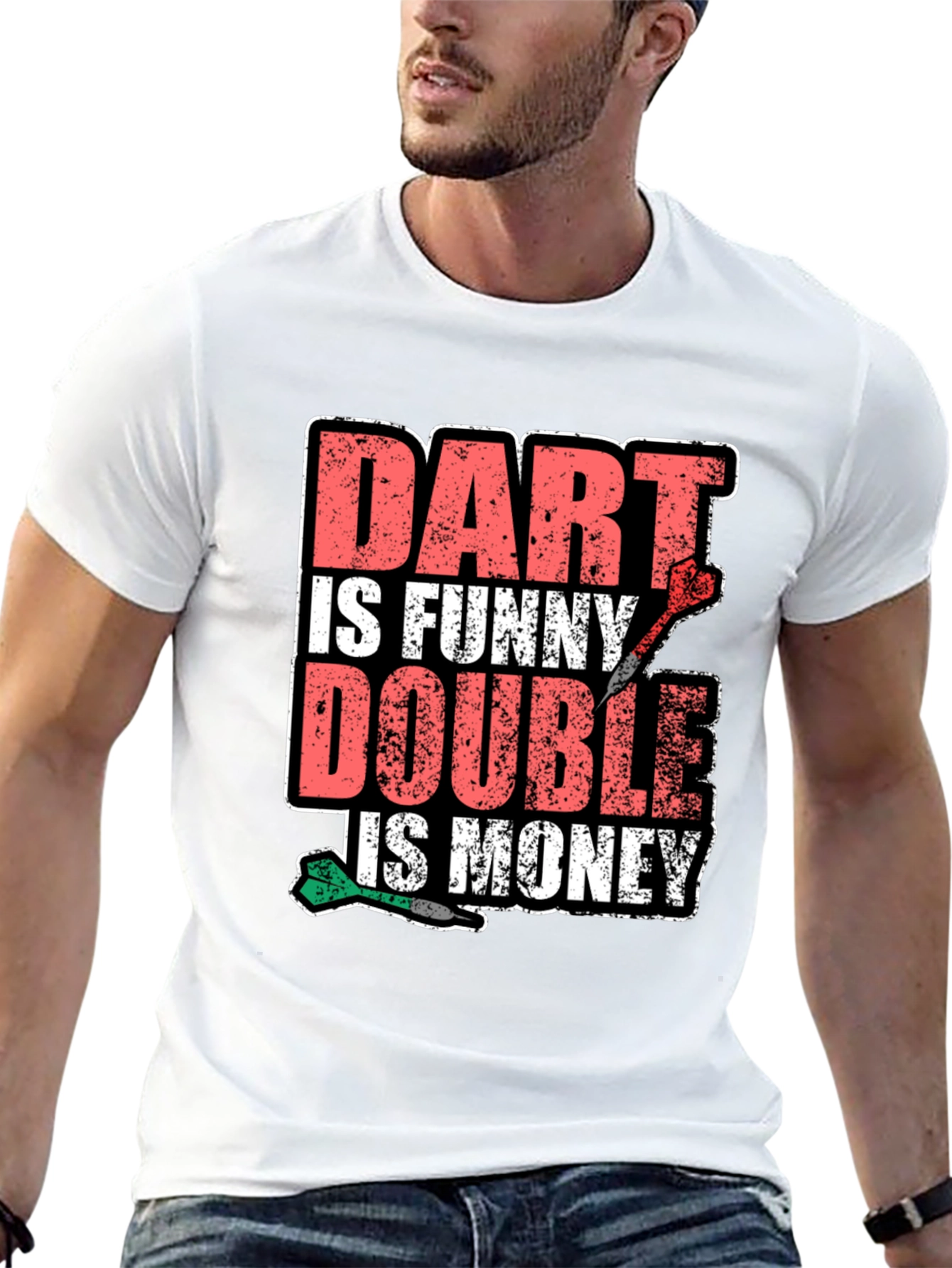 Black Funny Dart T-Shirt - Dart Is Funny, Double Is Money view 13