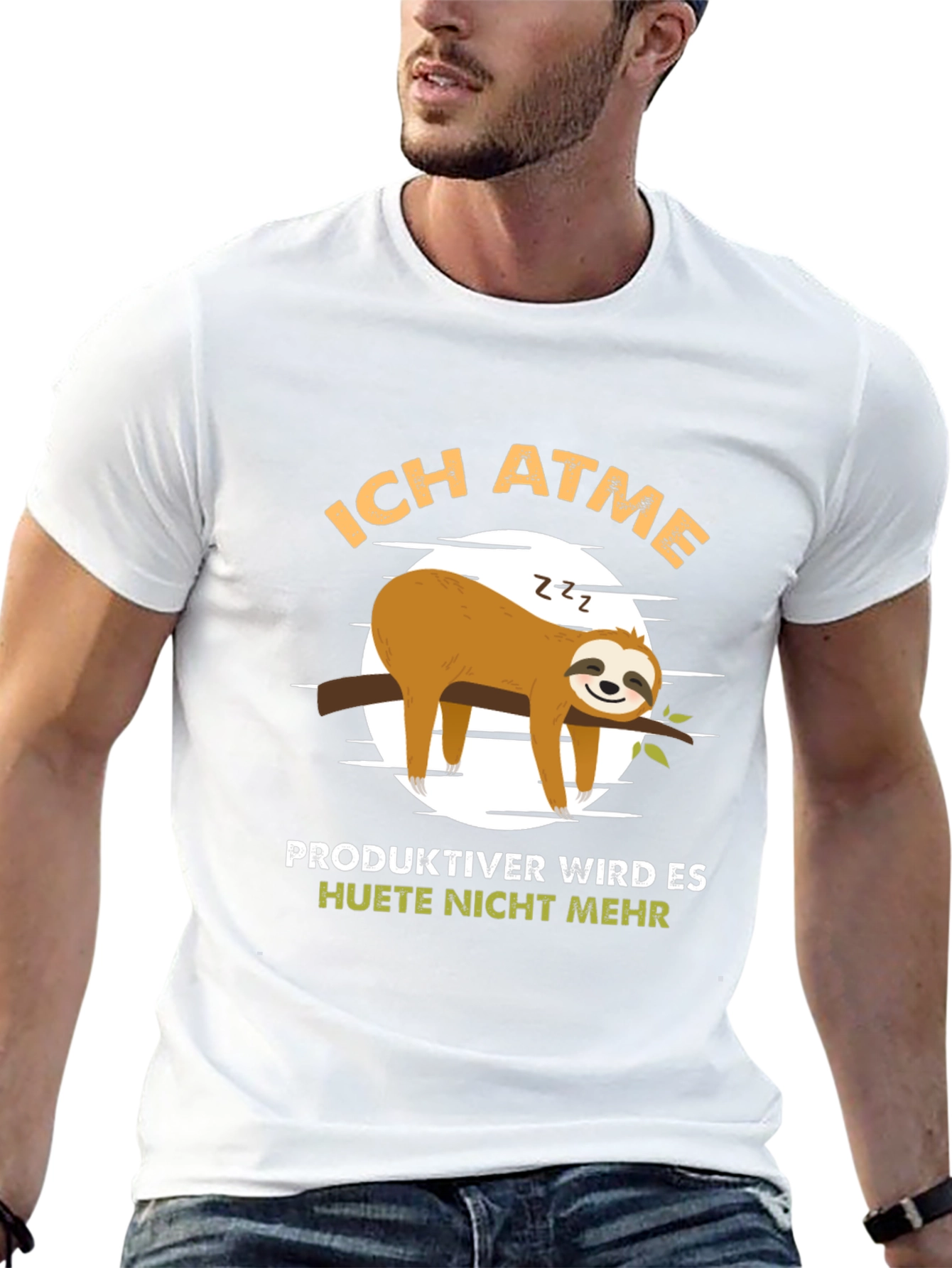 Black Ich Atme Sloth T-Shirt view 13
